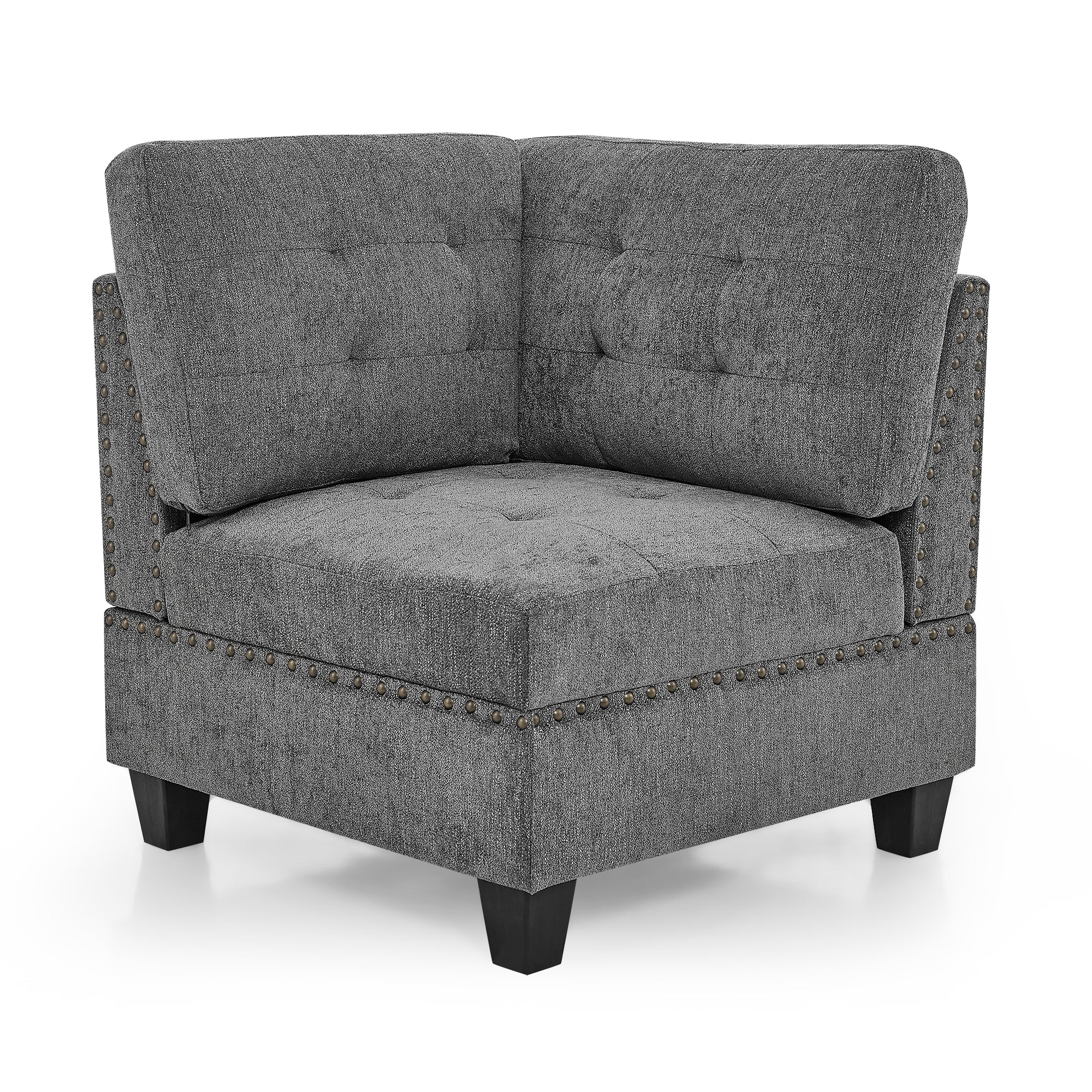 Corner Sofa for L-Shape Modular Sectional Sofa Couch Reversible Combination- Grey_1