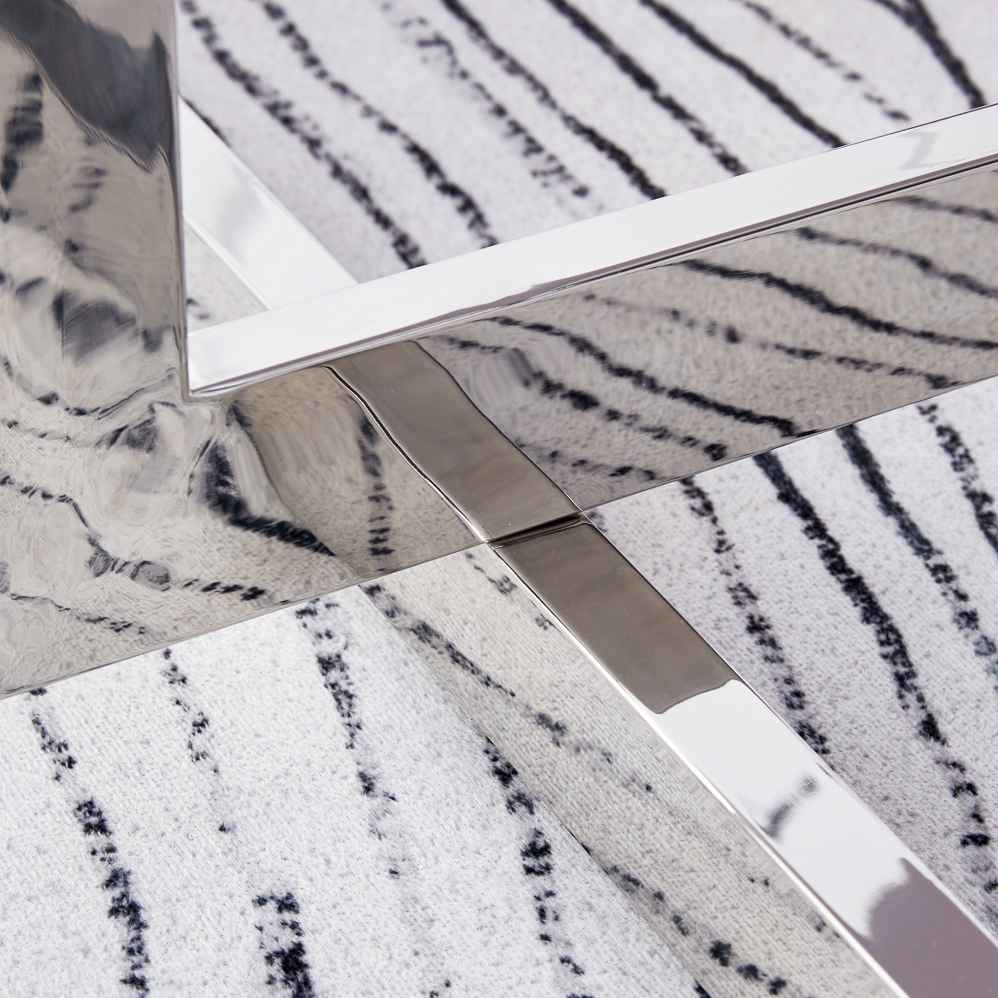 Rectangular Marble Dining Table with Faux Marble Top and Gray U-Shape Base_7