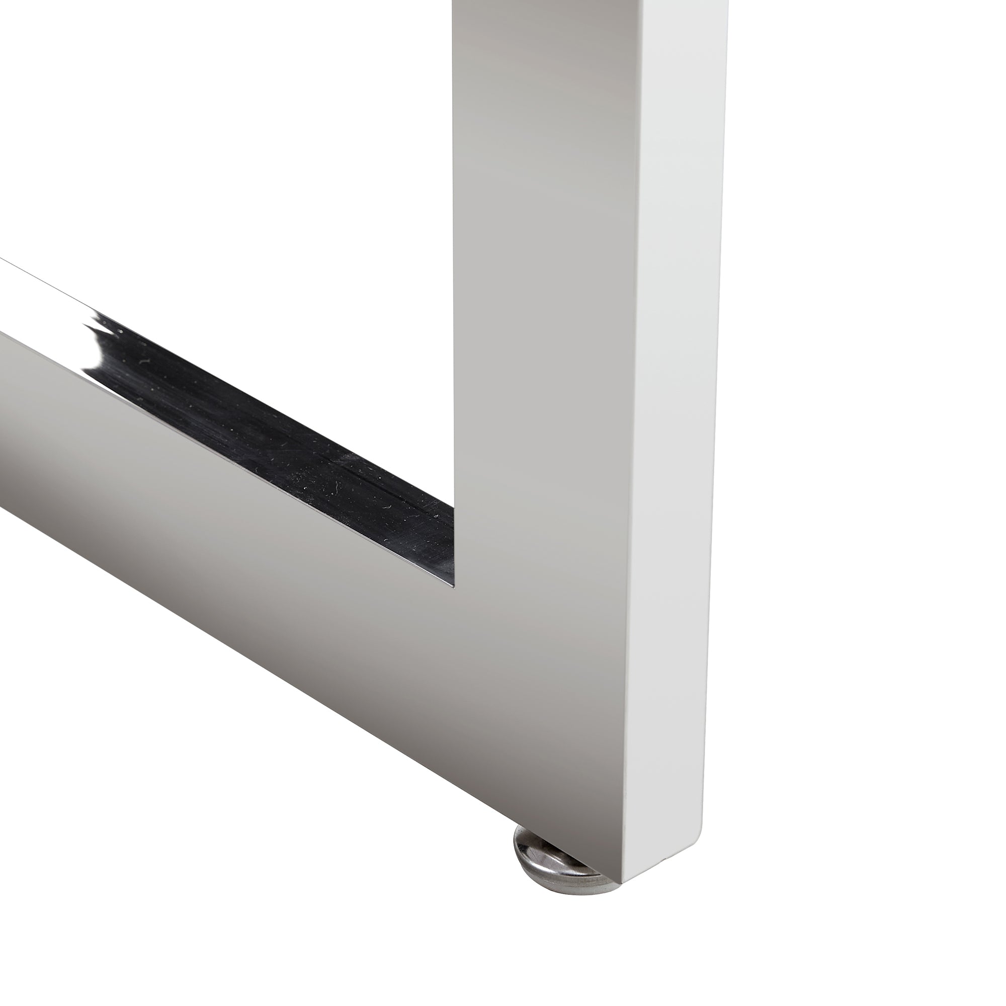 Rectangular Marble Dining Table with Faux Marble Top and Gray U-Shape Base_13