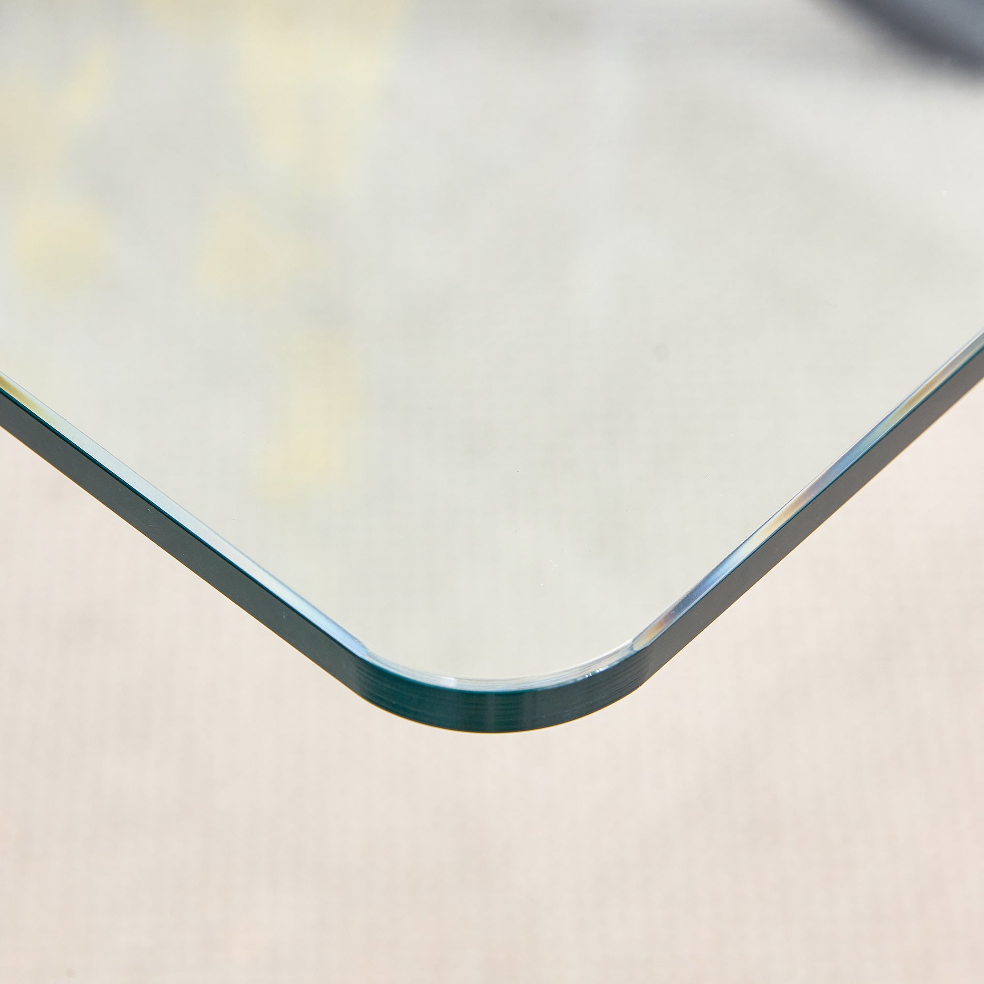 6-8 Seater Large Modern Minimalist Rectangular Glass Tabletop with Black Metal Legs_18