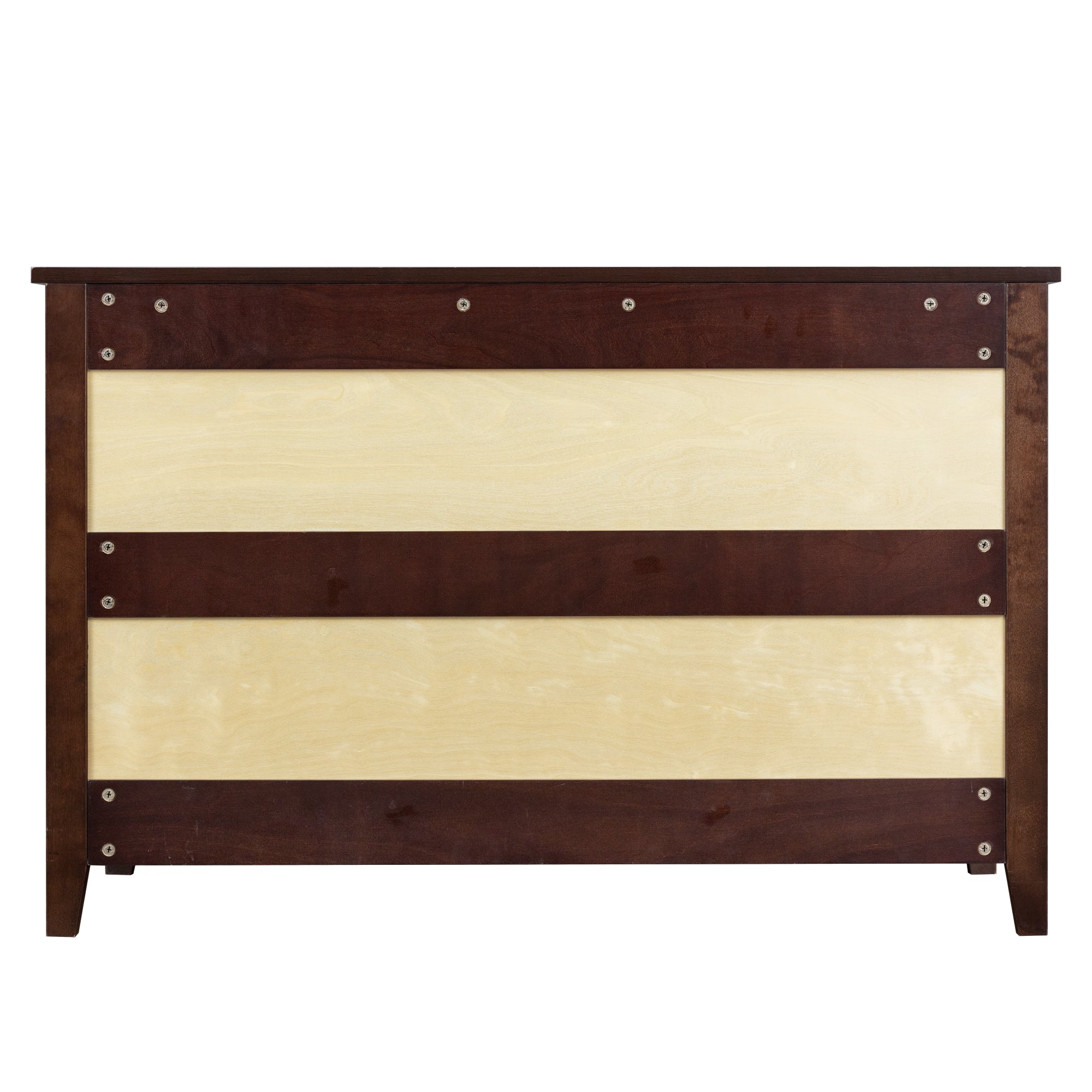 6 Drawers Wood Accent Stylish Dresser Chest and Storage Organizer in Auburn_16