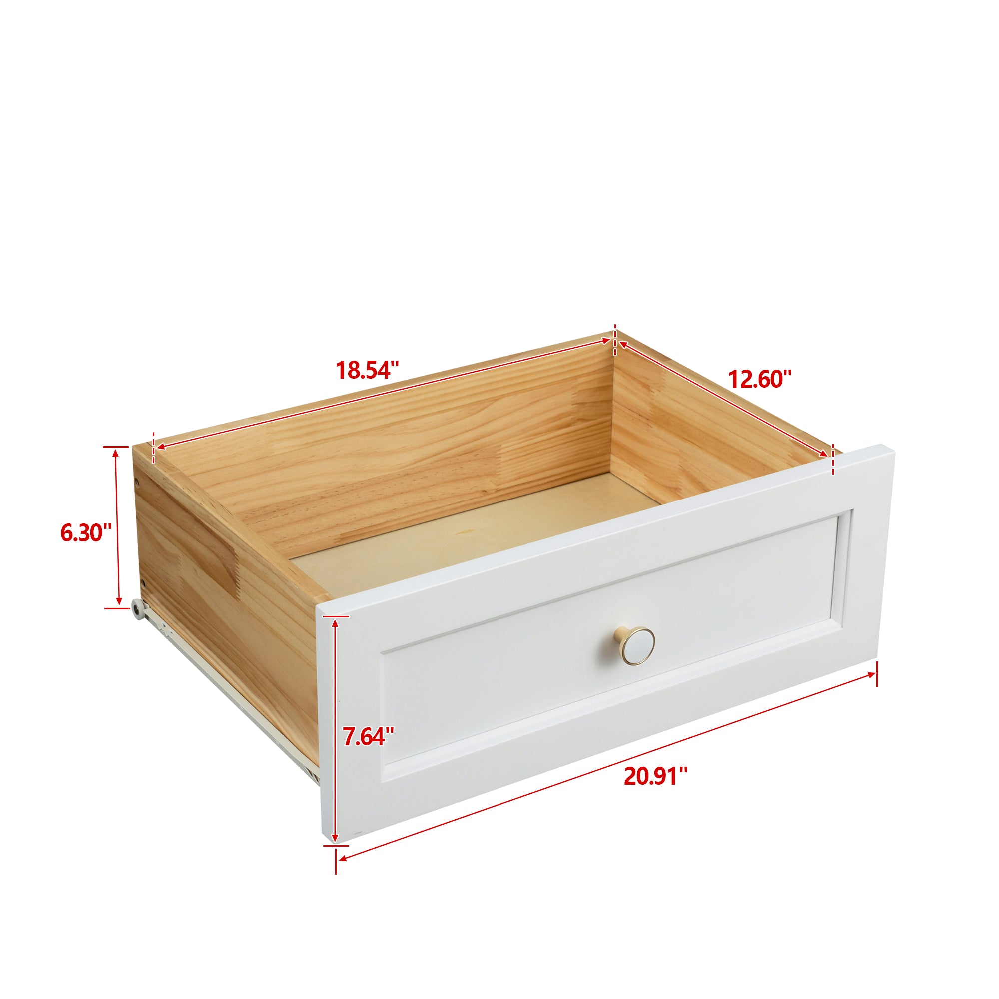 6 Drawers Wood Accent Stylish Dresser Chest and Storage Organizer- White_5