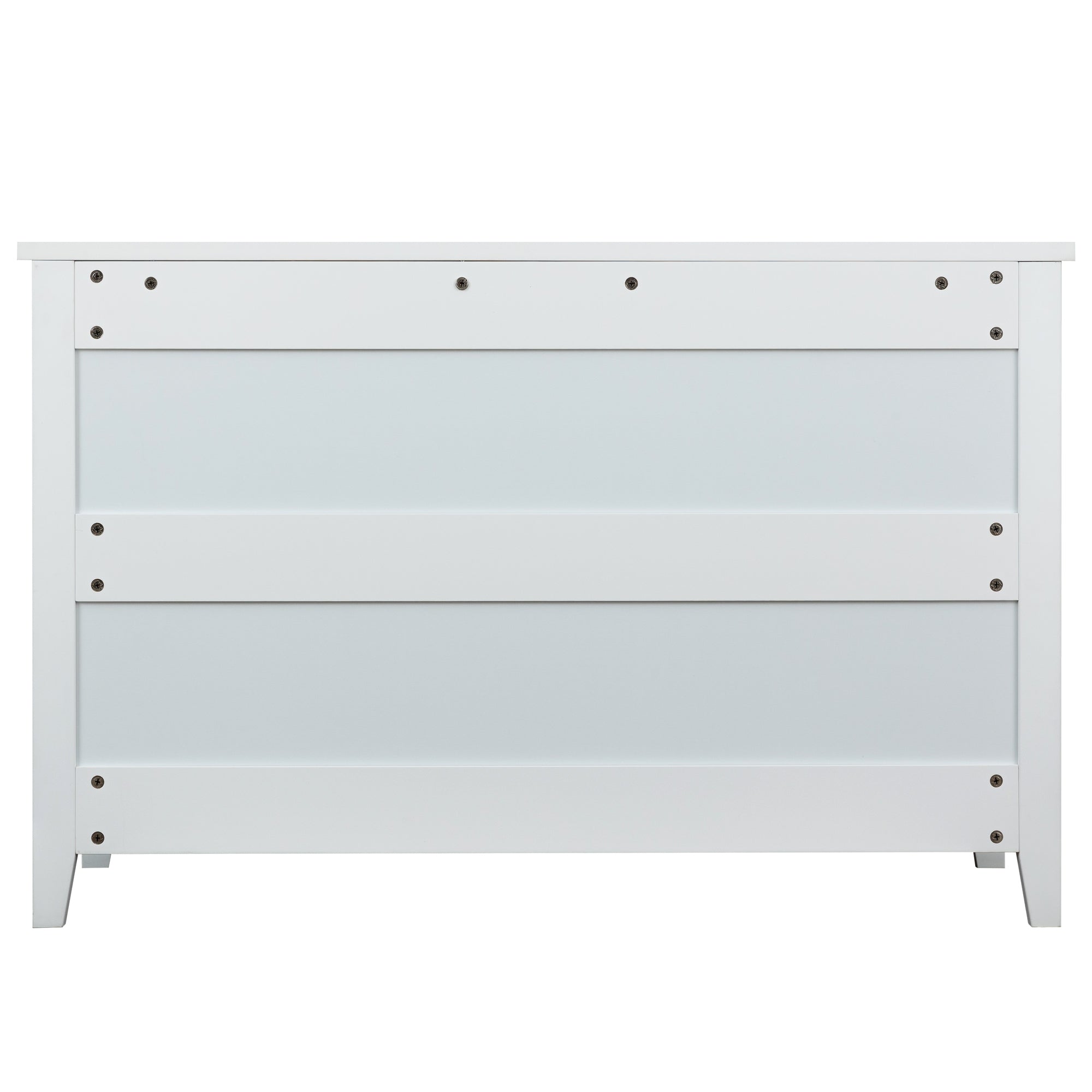 6 Drawers Wood Accent Stylish Dresser Chest and Storage Organizer- White_11