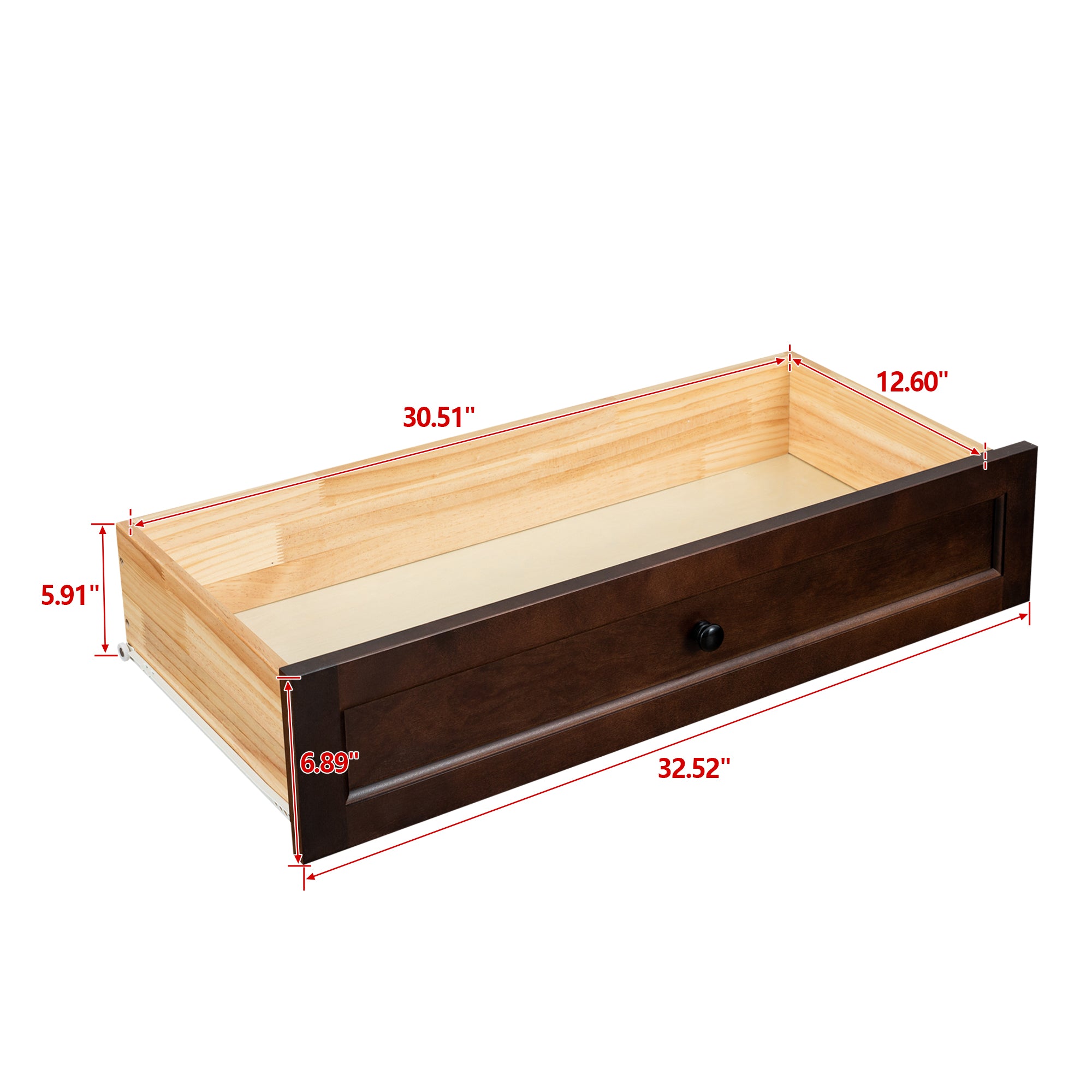 2 Small+4 Large Drawers Solid Wood Free Standing Dresser for Bedroom- Auburn_8