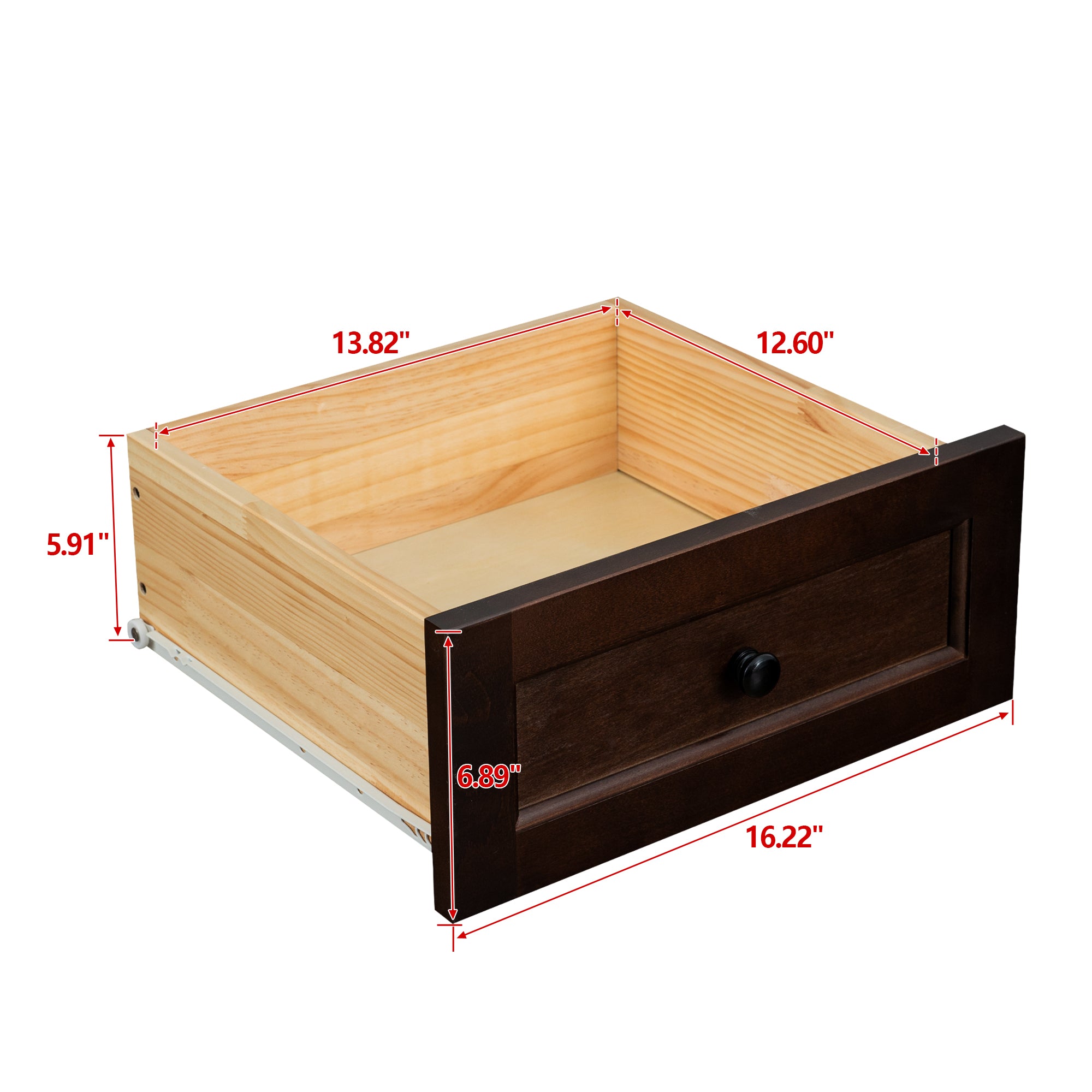 2 Small+4 Large Drawers Solid Wood Free Standing Dresser for Bedroom- Auburn_9