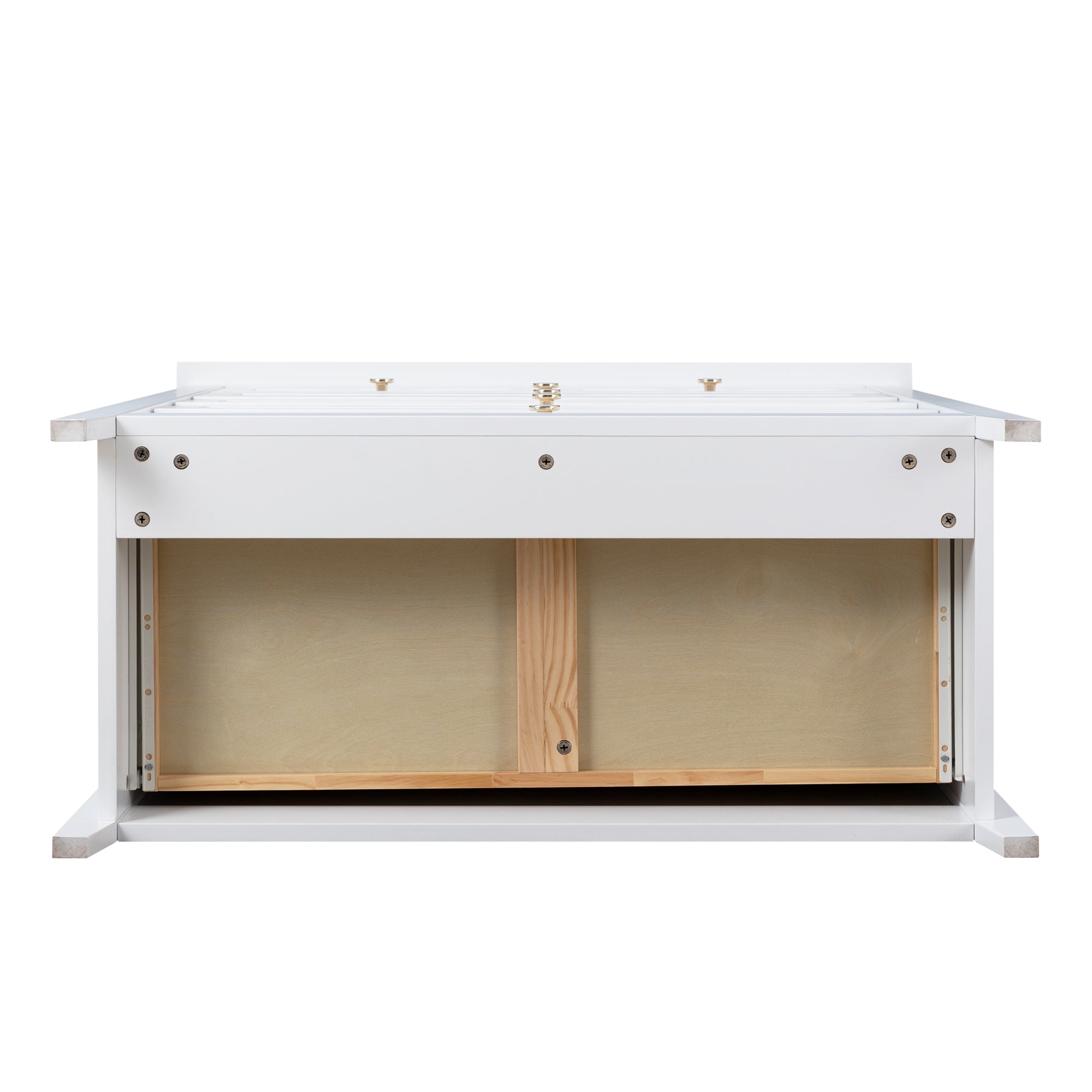 2 Small+4 Large Drawers Solid Wood Free Standing Dresser for Bedroom- White_14