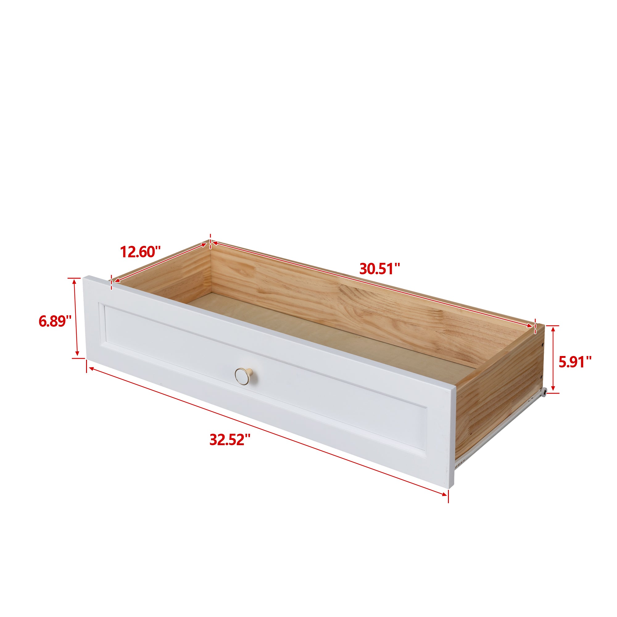 2 Small+4 Large Drawers Solid Wood Free Standing Dresser for Bedroom- White_6