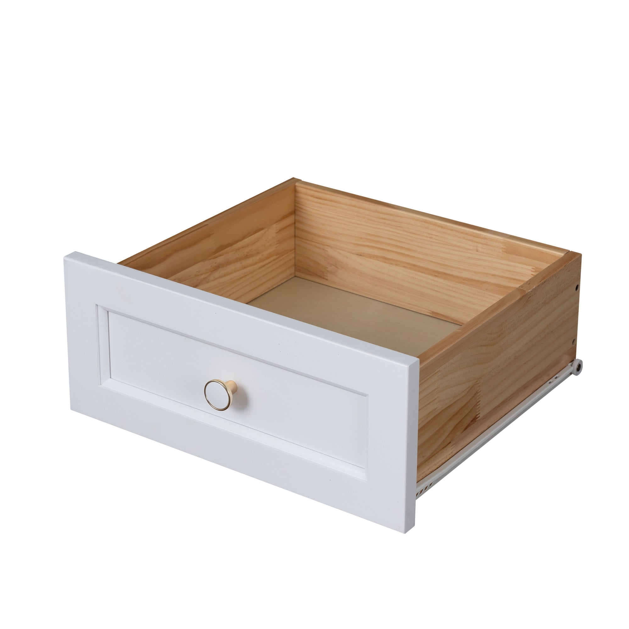 2 Small+4 Large Drawers Solid Wood Free Standing Dresser for Bedroom- White_20