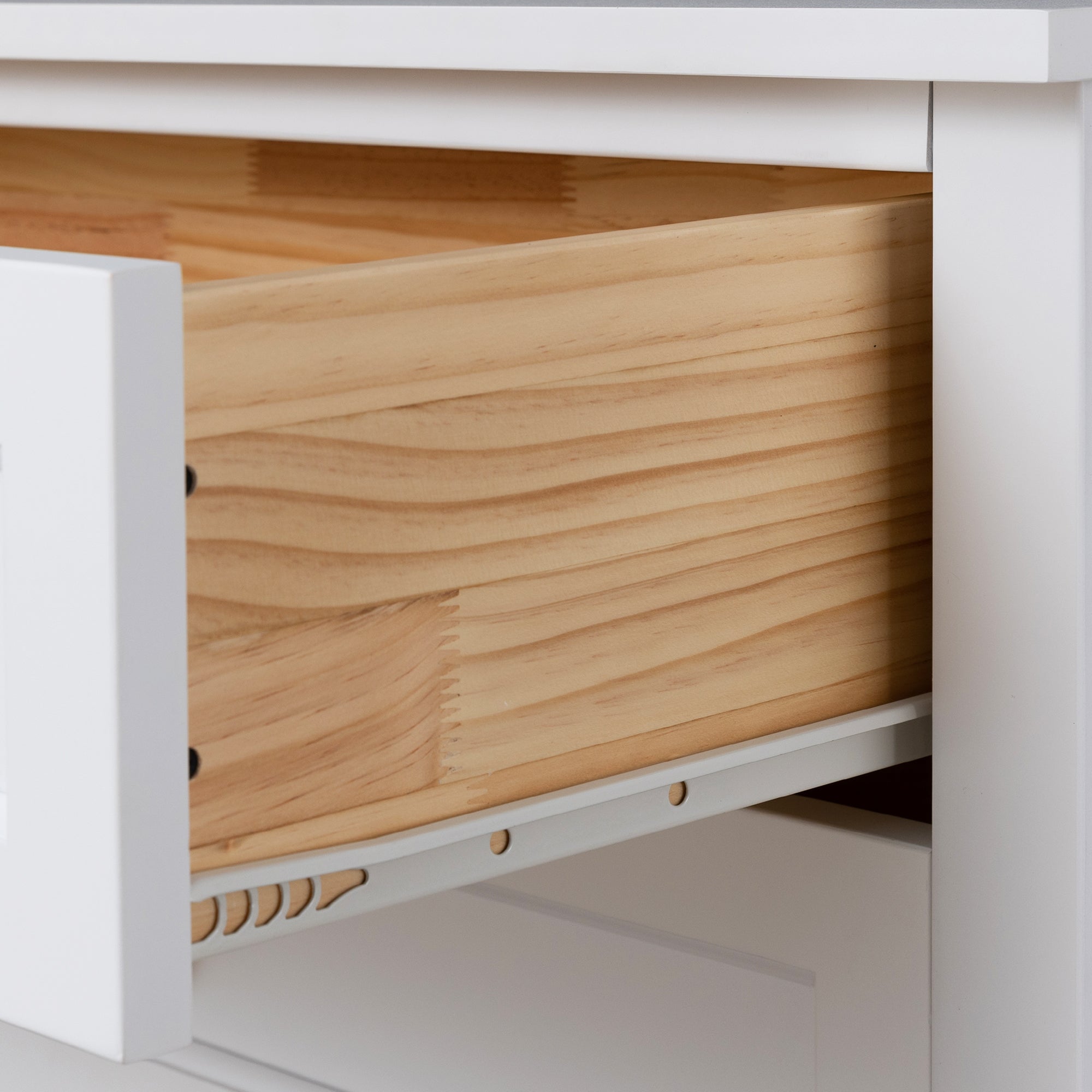 2 Small+4 Large Drawers Solid Wood Free Standing Dresser for Bedroom- White_19