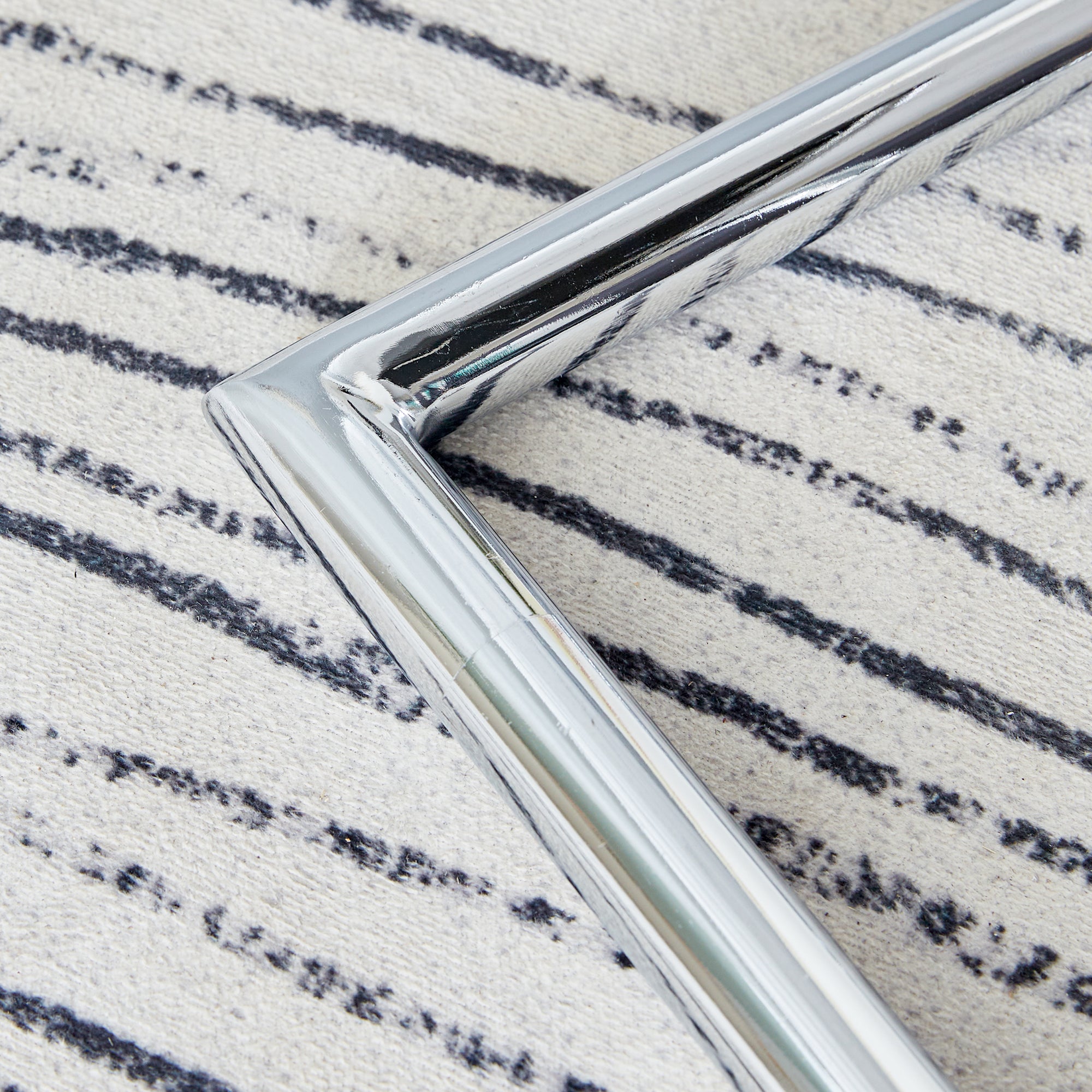 8 Pcs Faux Leather Upholstered Grid High Back Dining Chairs with Metal Base- Grey, Silver_6