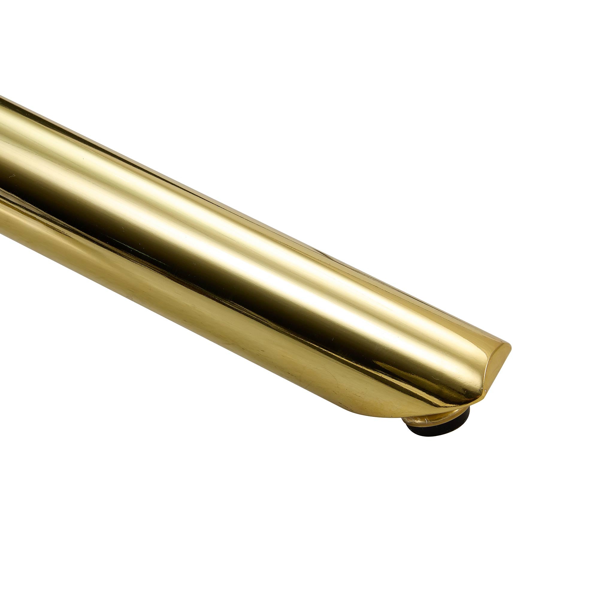 6-8 Seater Modern Rectangular Tempered Glass Table Top with Golden Plated Single Legs_6