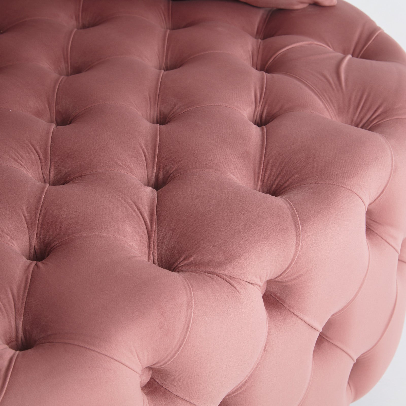 Tufted Upholstered Classical Living Room Barrel Accent Chair with Pillows- Pink_10