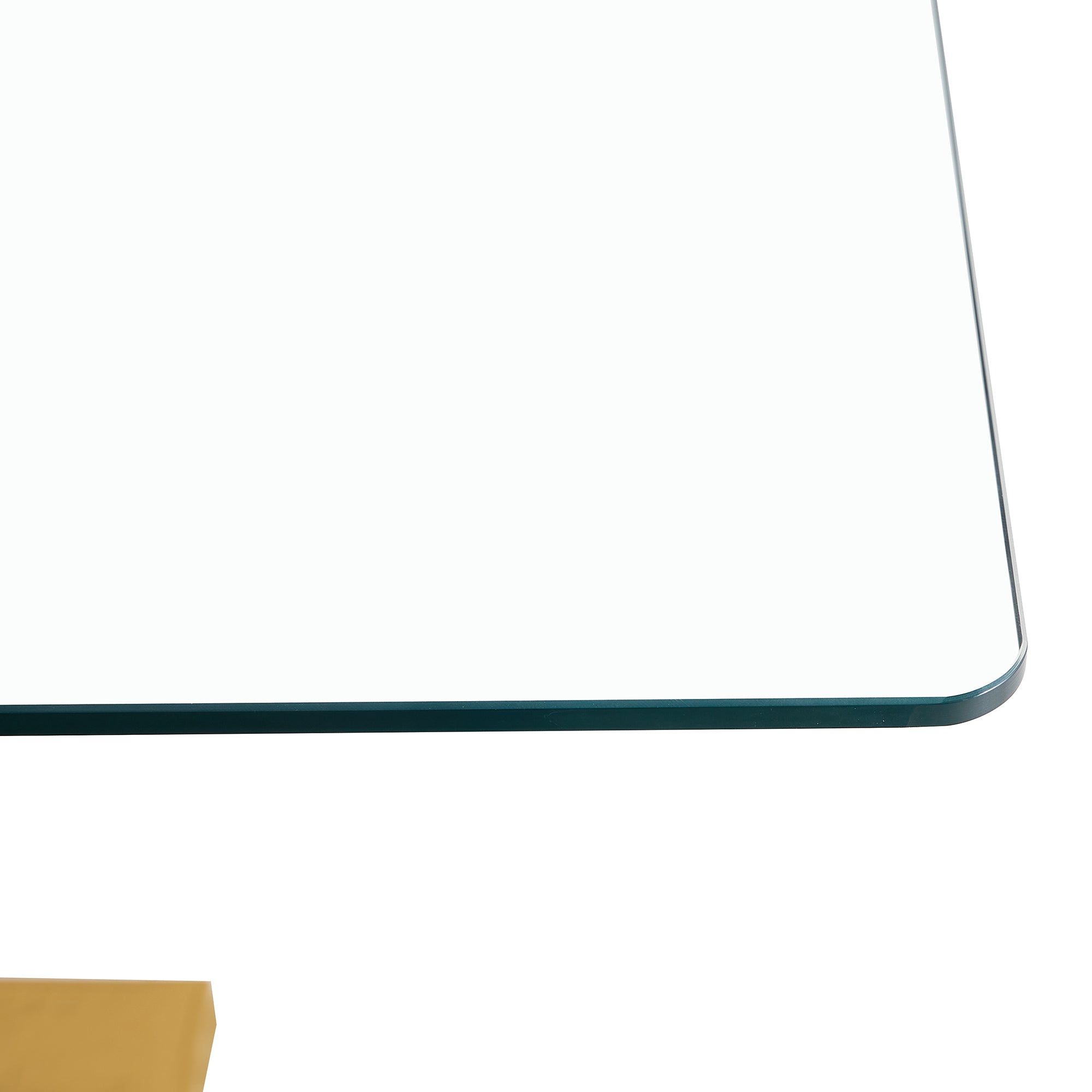 6-8 Seater Modern Minimalist 0.4" Tempered Glass Tabletop and V-Shaped Slab Legs_12