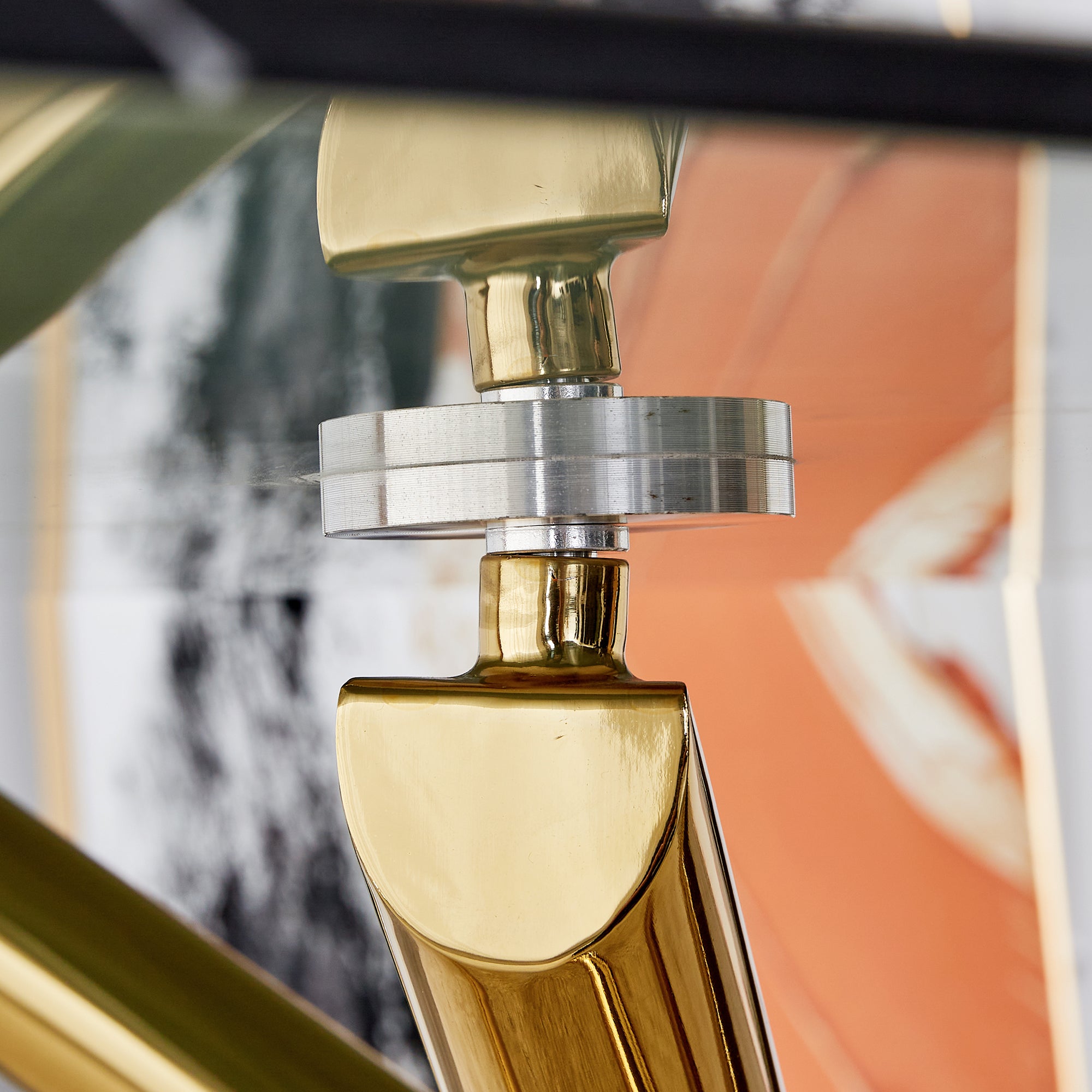 6-8 Seater Modern Kitchen Dining Table Rectangular Black Marble Table Top with Single Gold Metal Leg_10