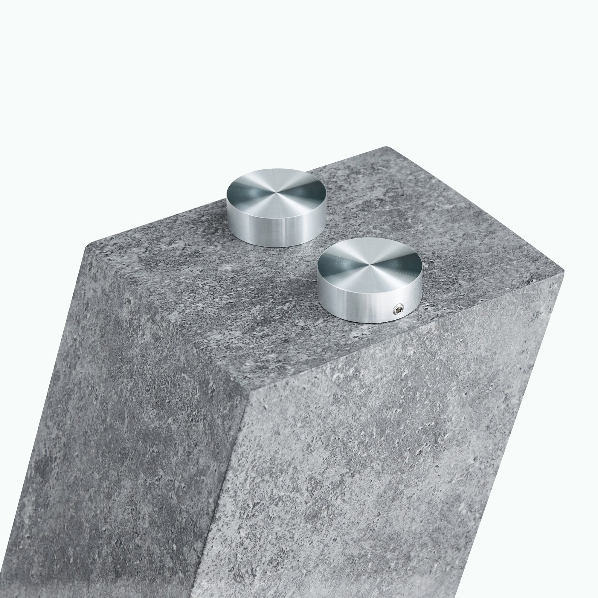 6-8 Seater Modern Minimalist 0.4" Tempered Glass Tabletop and V-Shaped Slab Legs- Grey, Silver_16