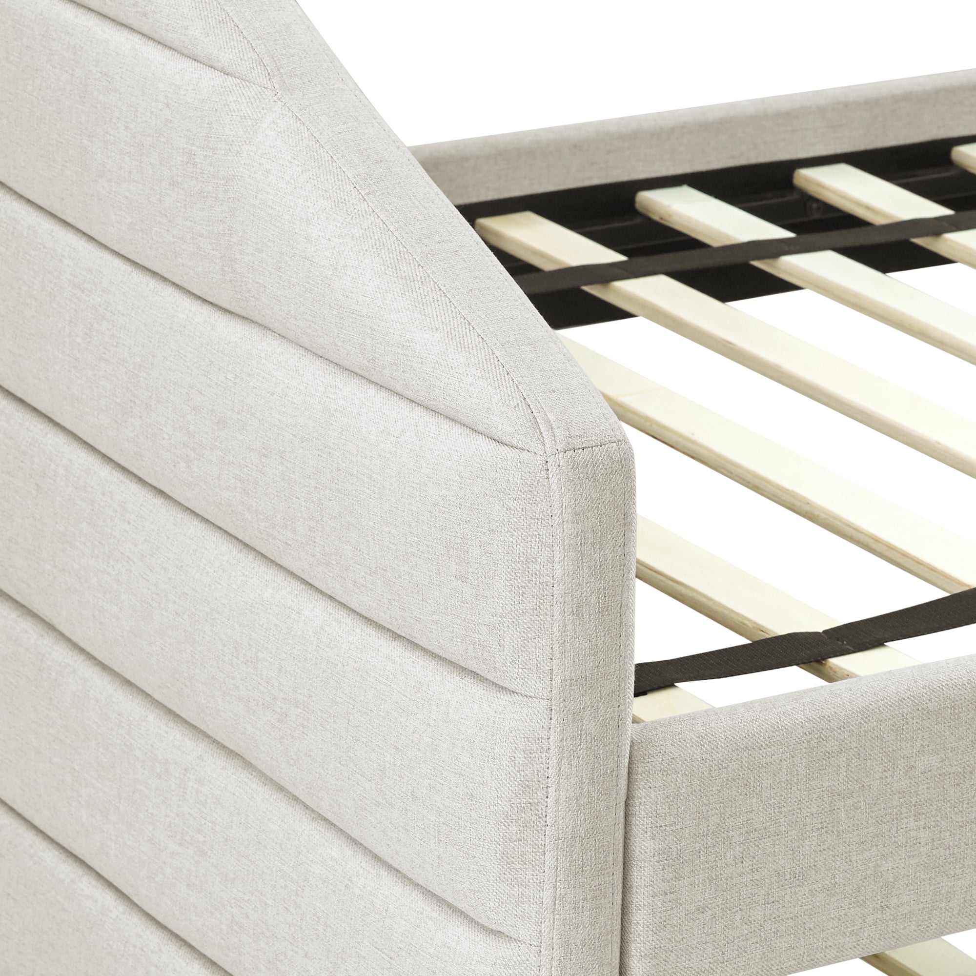 Full Size Daybed with Two Drawers Trundle Upholstered Tufted Sofa Bed- Beige_13