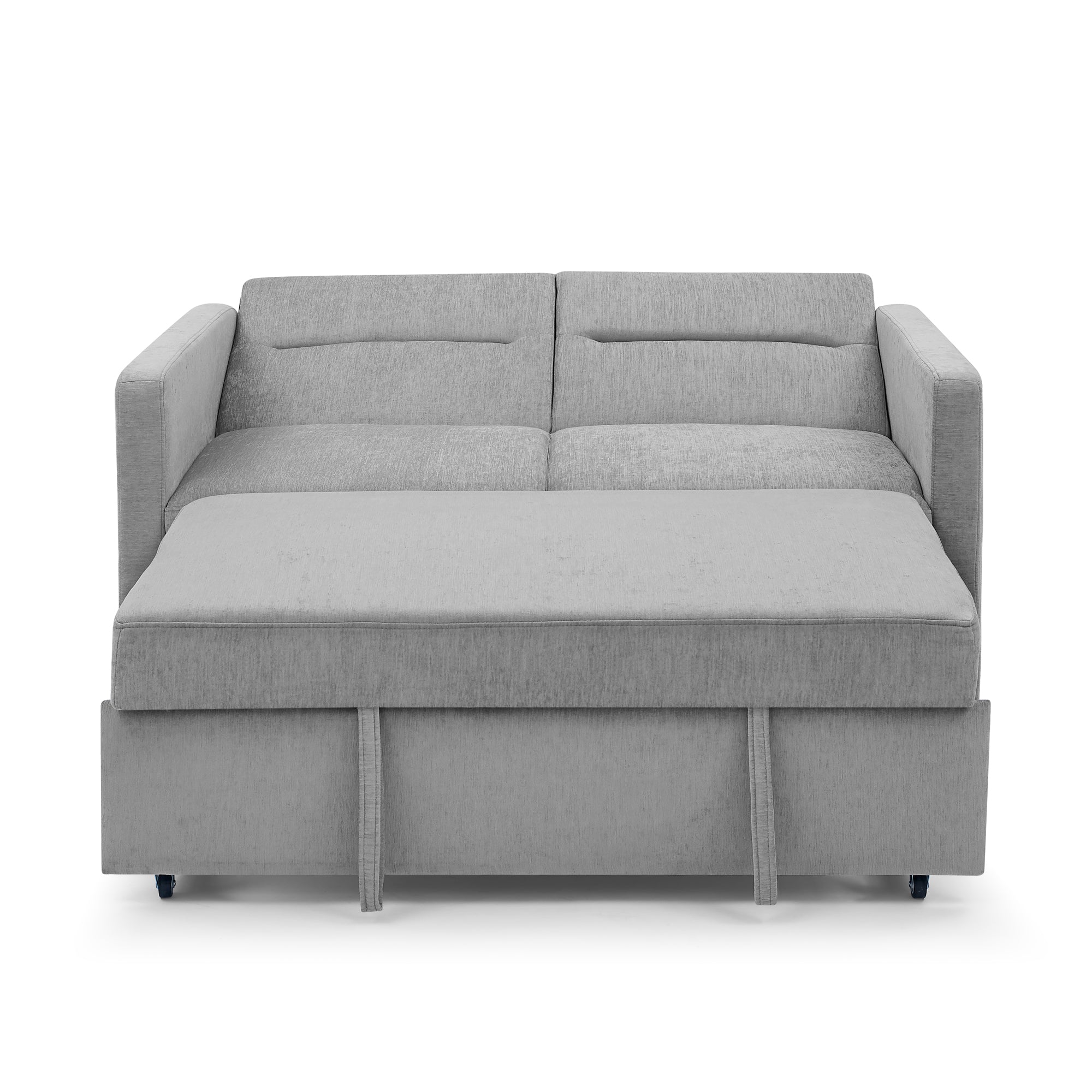 Upholstered Sleeper Sofa Bed with Adjustable Backrest and Foam Cushion- Grey_5