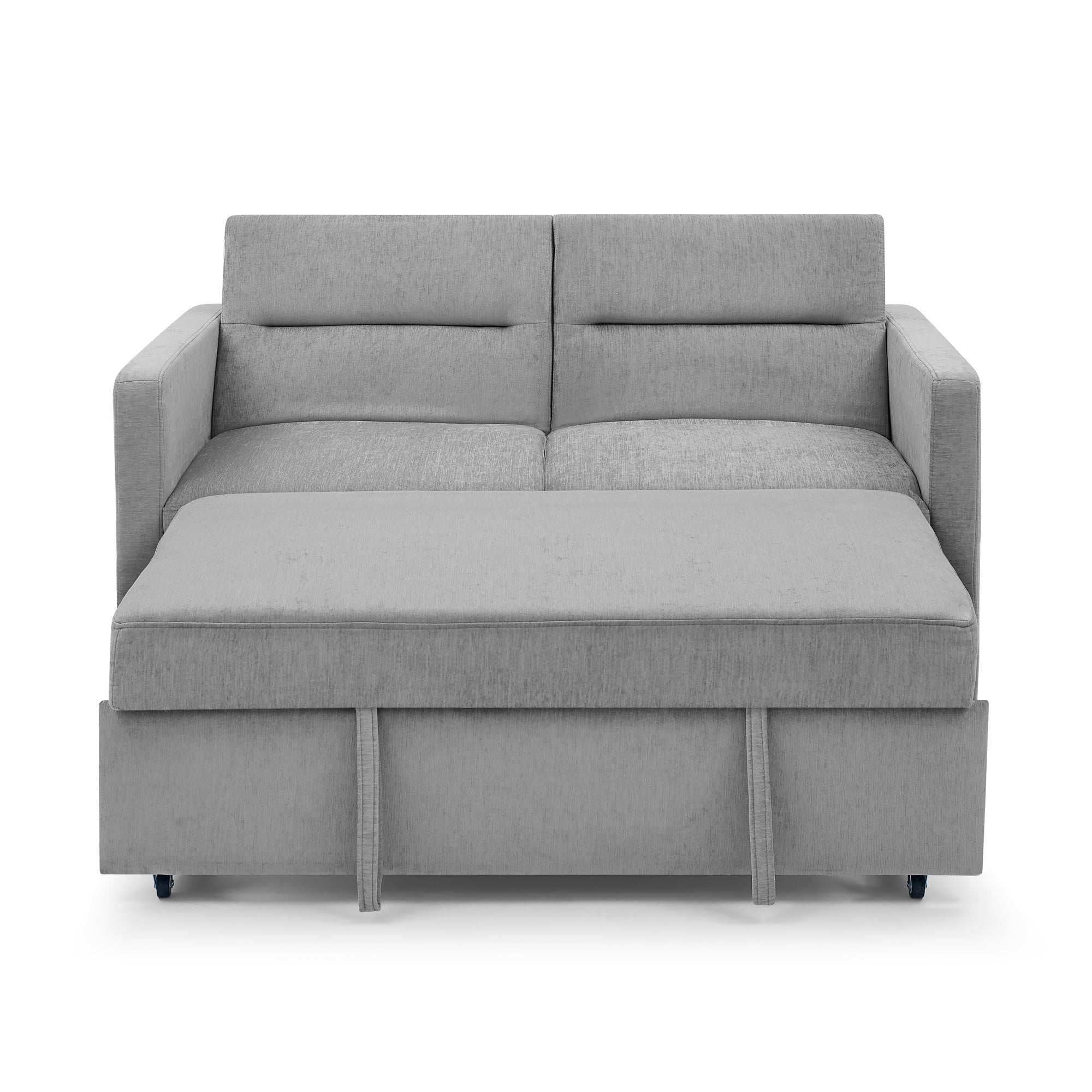 Upholstered Sleeper Sofa Bed with Adjustable Backrest and Foam Cushion- Grey_3