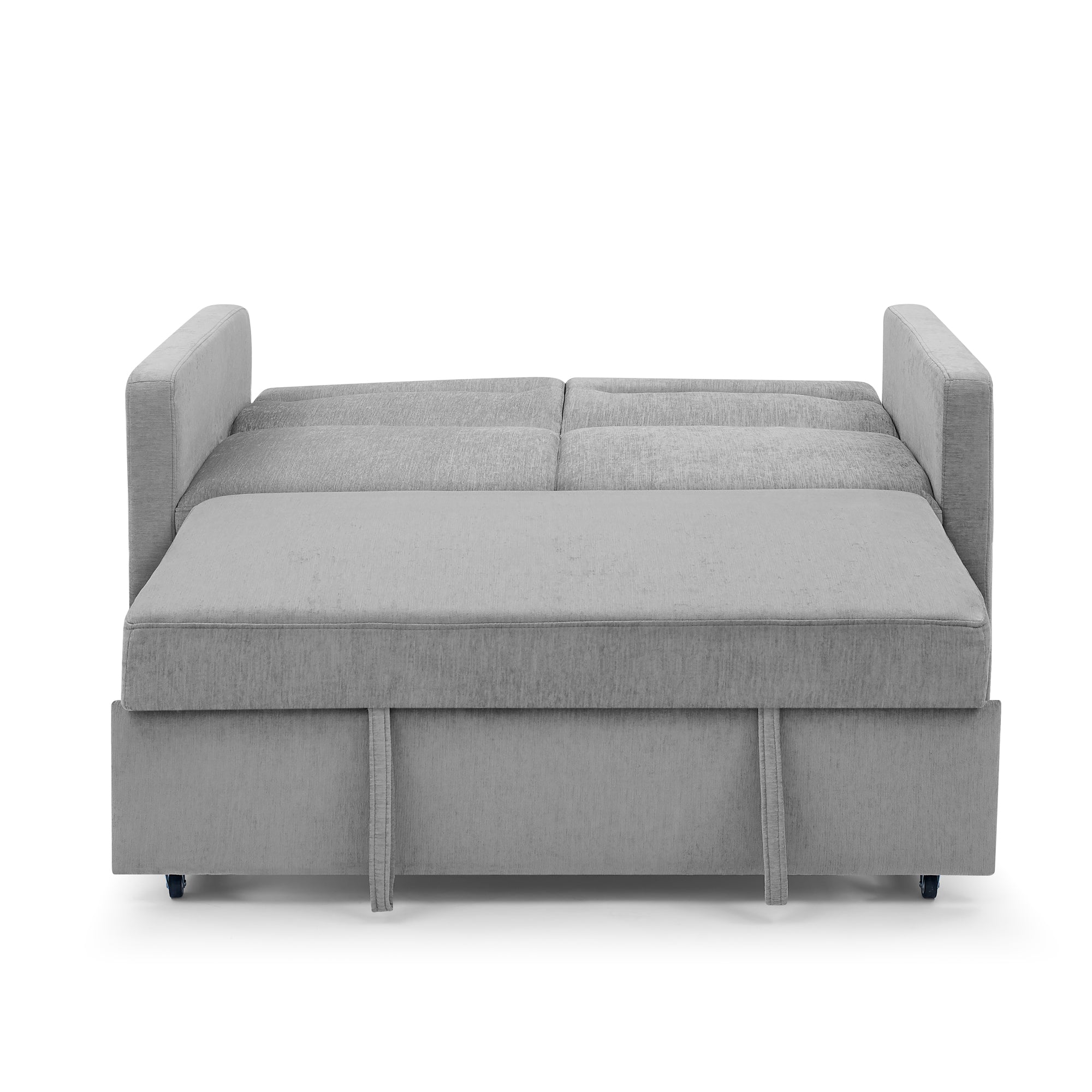 Upholstered Sleeper Sofa Bed with Adjustable Backrest and Foam Cushion- Grey_6