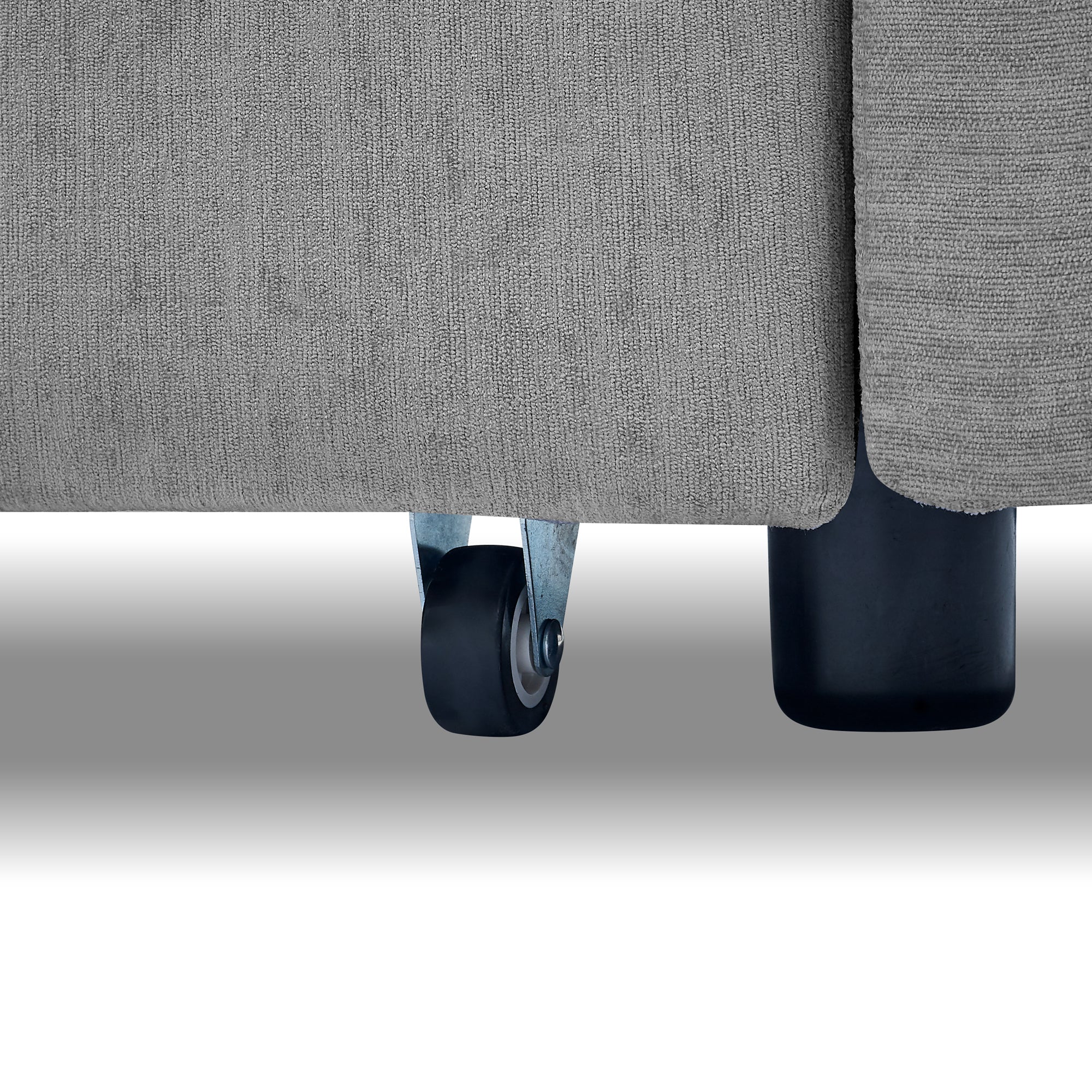 Upholstered Sleeper Sofa Bed with Adjustable Backrest and Foam Cushion- Grey_16