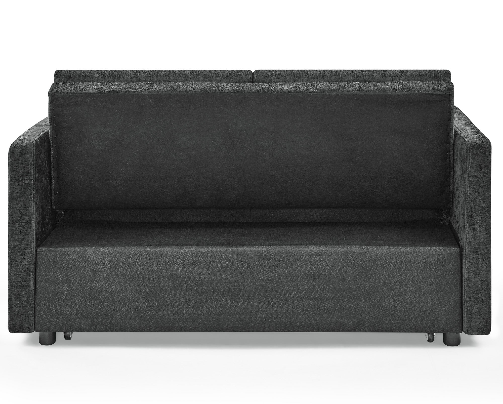 Upholstered Sleeper Sofa Bed with Adjustable Backrest and Foam Cushion- Black_11