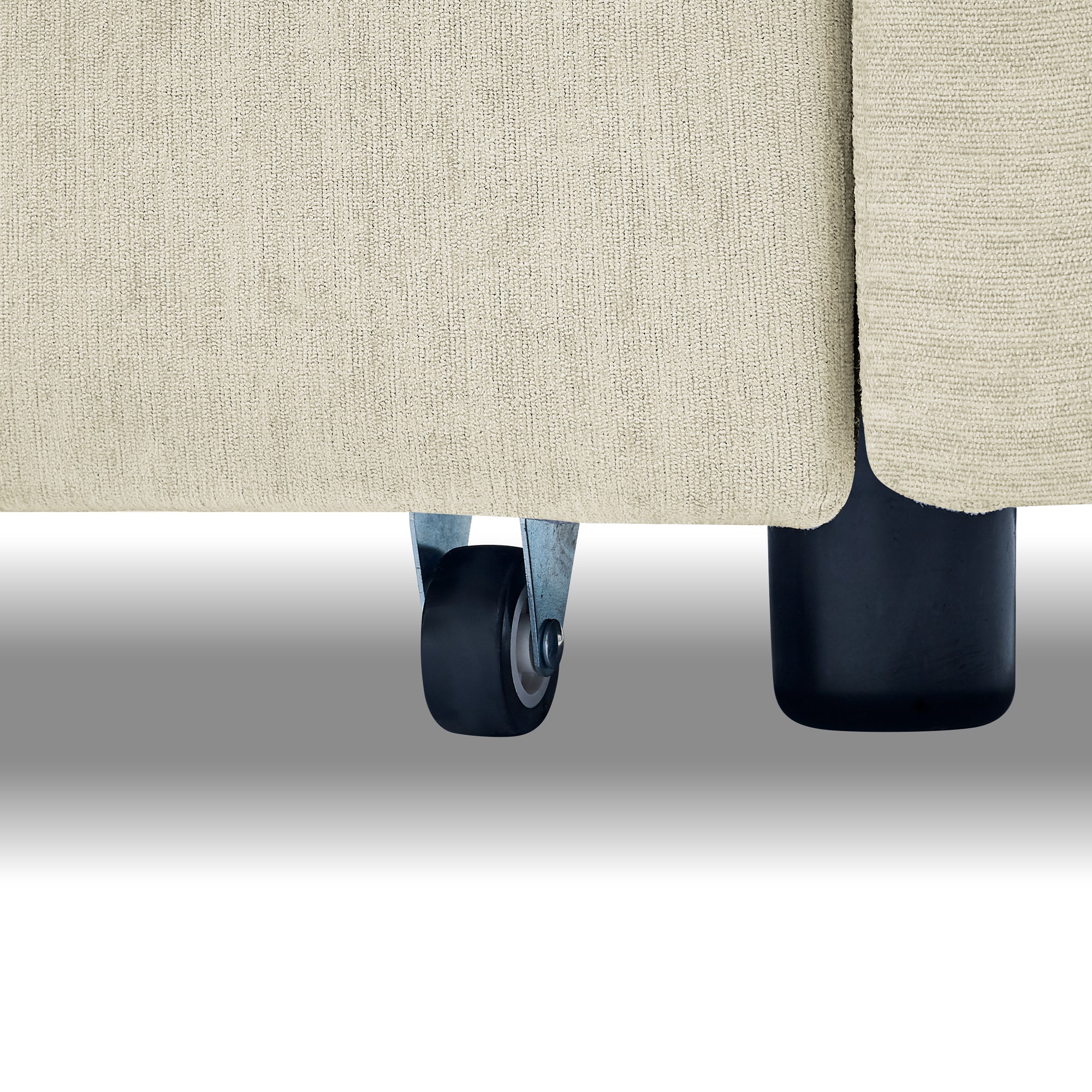 Upholstered Sleeper Velvet Sofa Bed with Adjustable Backrest and Foam Cushion- Beige_13