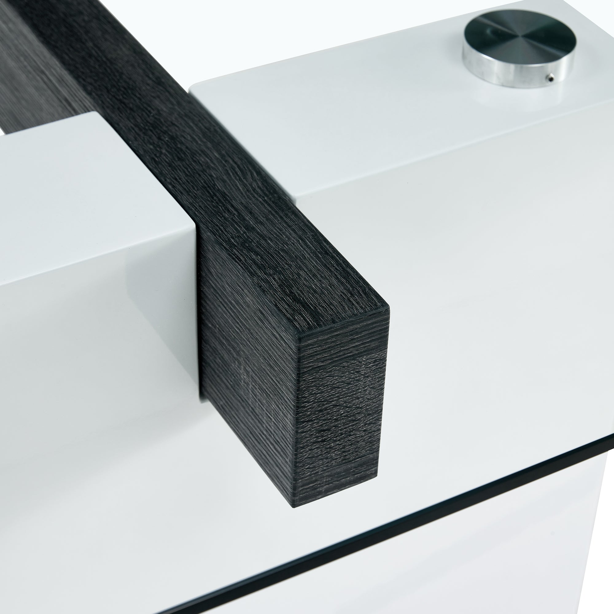 Luxurious Modern Dining Tempered Glass Tabletop with Metal Legs- Transparent, White_13