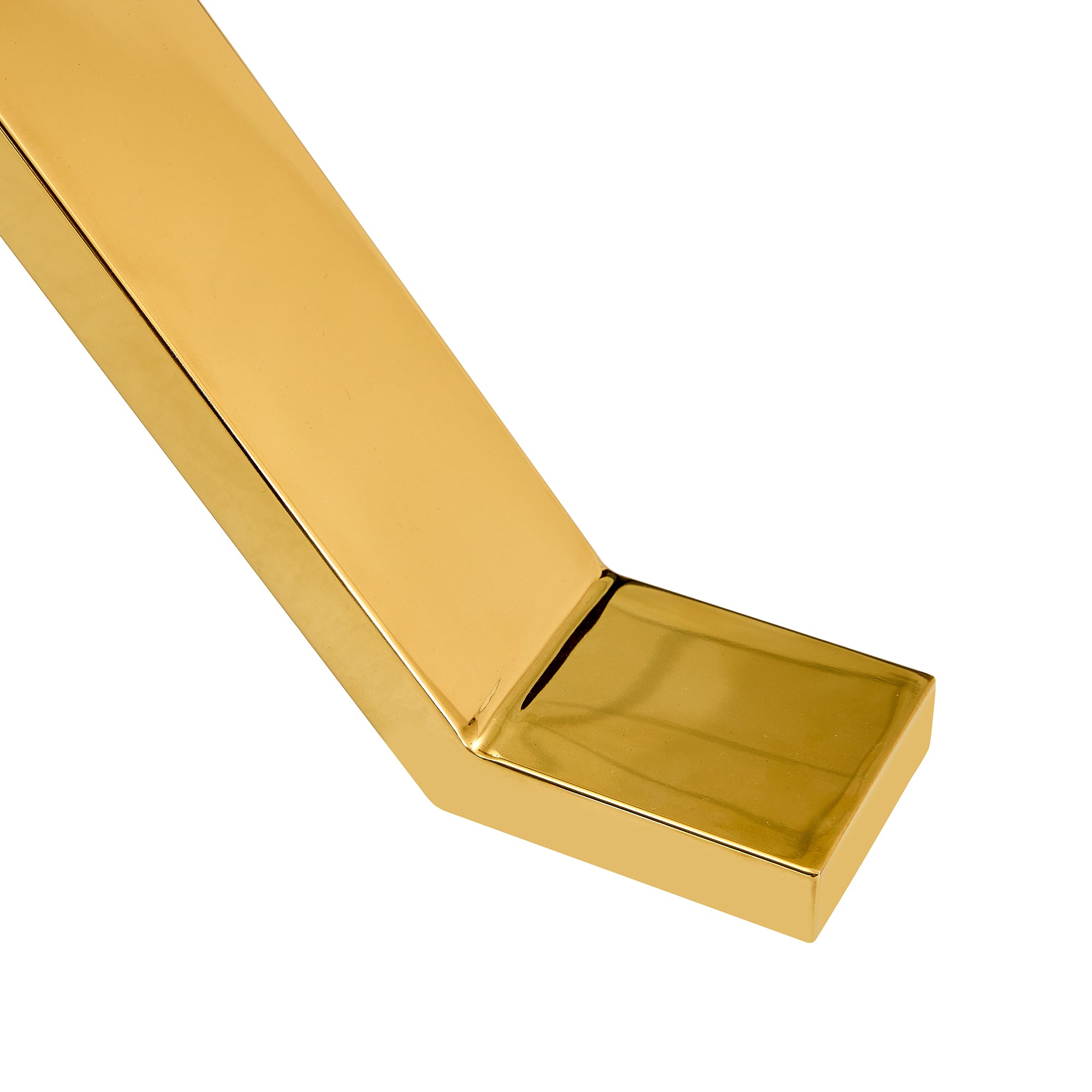 Modern Luxury Tempered Gold Chrome Plated Glass Table with Gray Support Crossbar_16