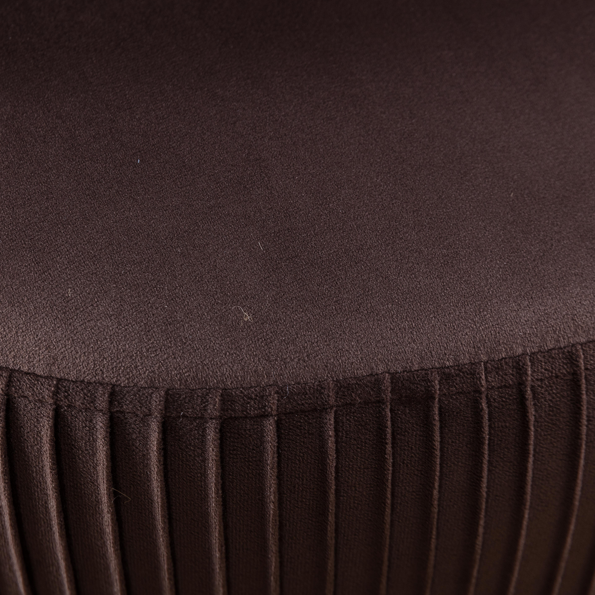 Velvet Fabric Swivel Accent Armchair Barrel Chair With Black Metal Ring- Chocolate_6