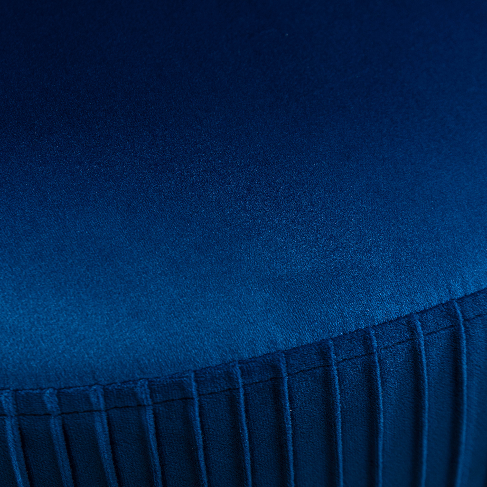 Velvet Fabric Swivel Accent Armchair Barrel Chair With Black Metal Ring- Dark Blue_3