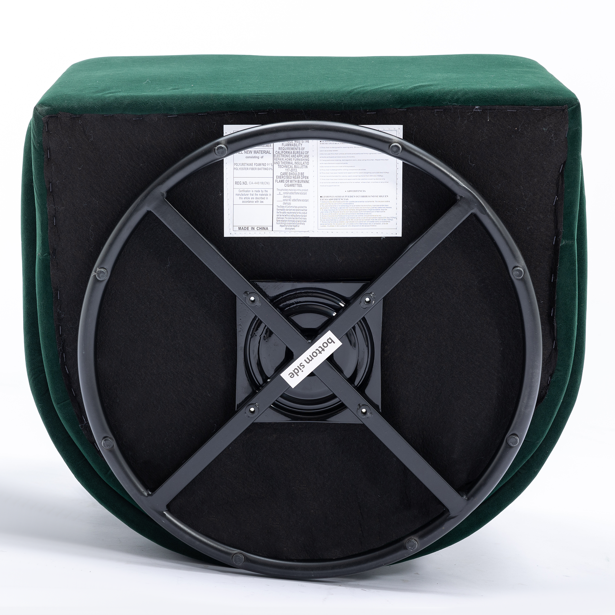 Modern Upholstered Velvet Fabric Curved Back Swivel Chair Accent Barrel Chair- Green_11