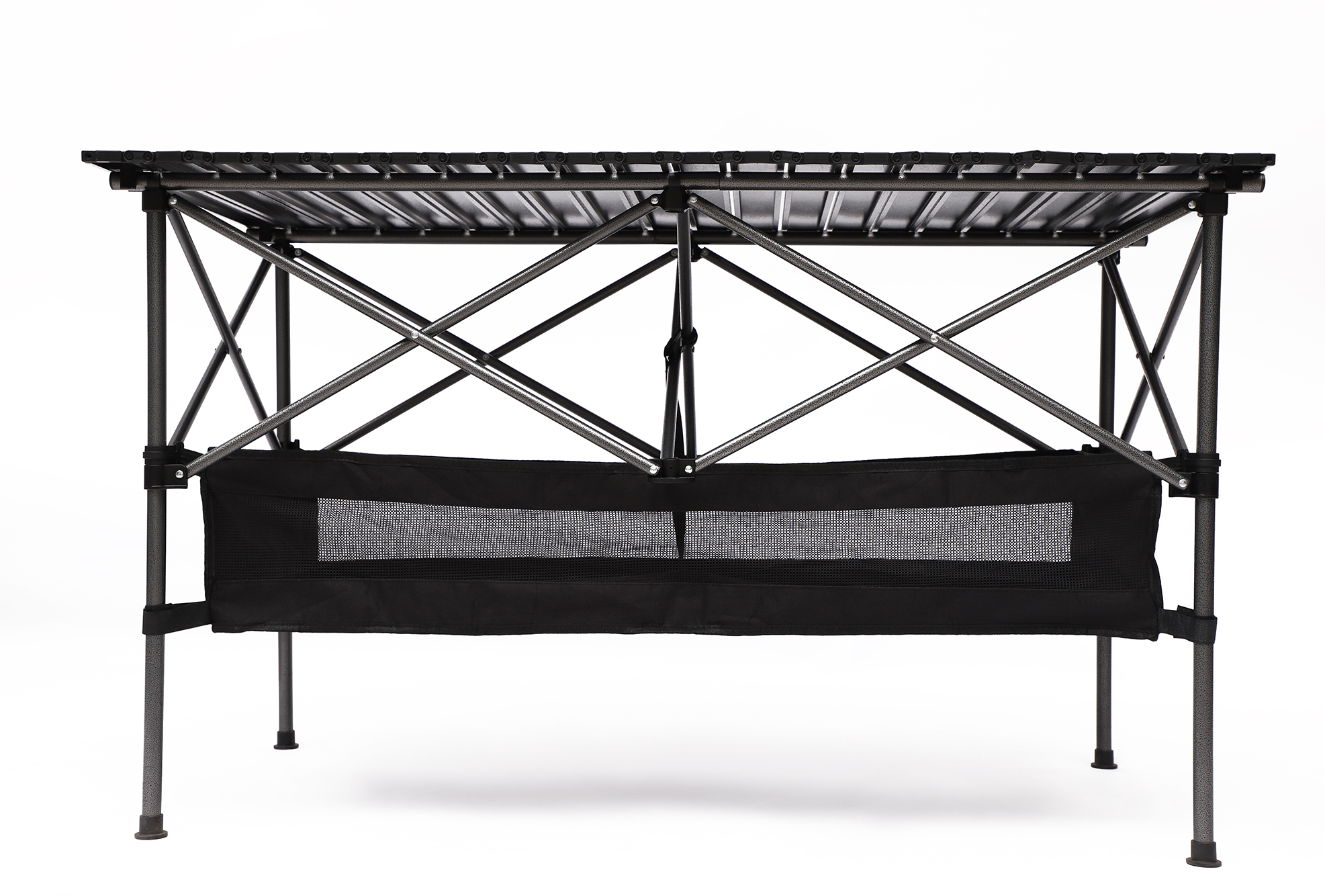 Set of 3 Outdoor Roll up Table and Folding Chair Set Portable Camping Set- Black_18