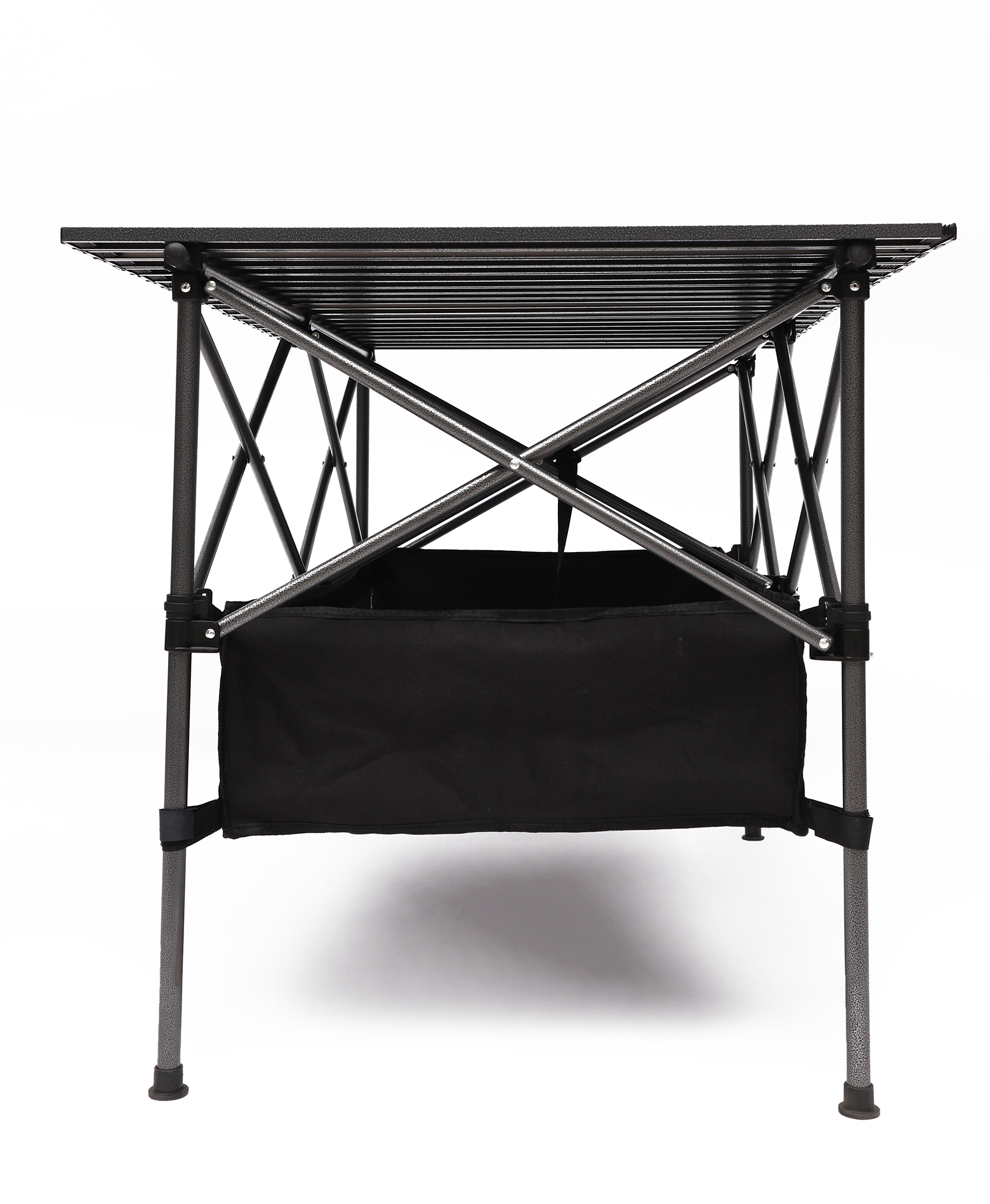 Set of 3 Outdoor Roll up Table and Folding Chair Set Portable Camping Set- Black_19