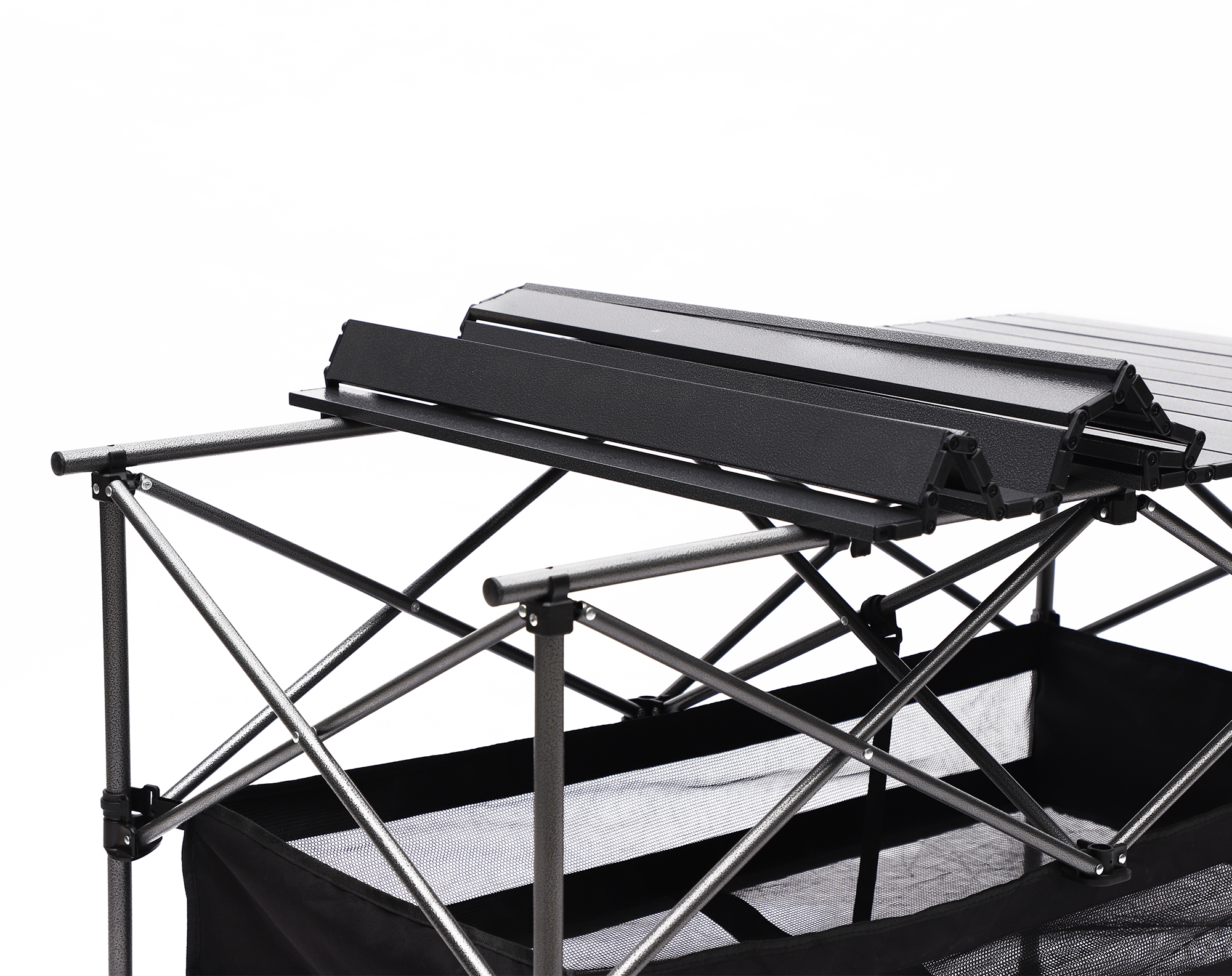 Set of 3 Outdoor Roll up Table and Folding Chair Set Portable Camping Set- Black_22