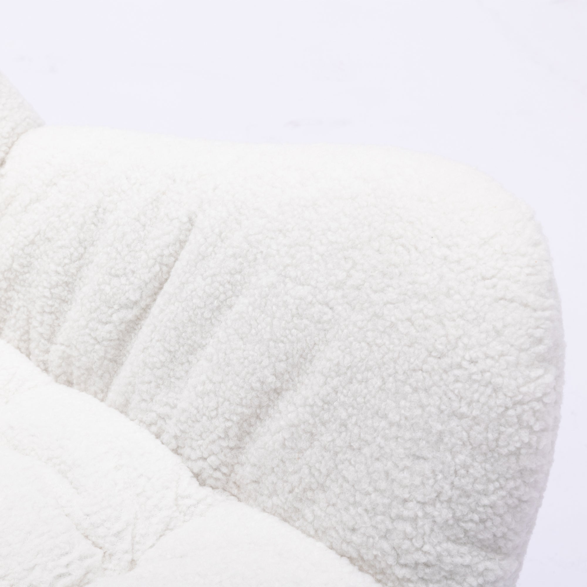 Modern Teddy Fabric Rocking Chair Accent Armchair with Wooden Legs- Ivory_3