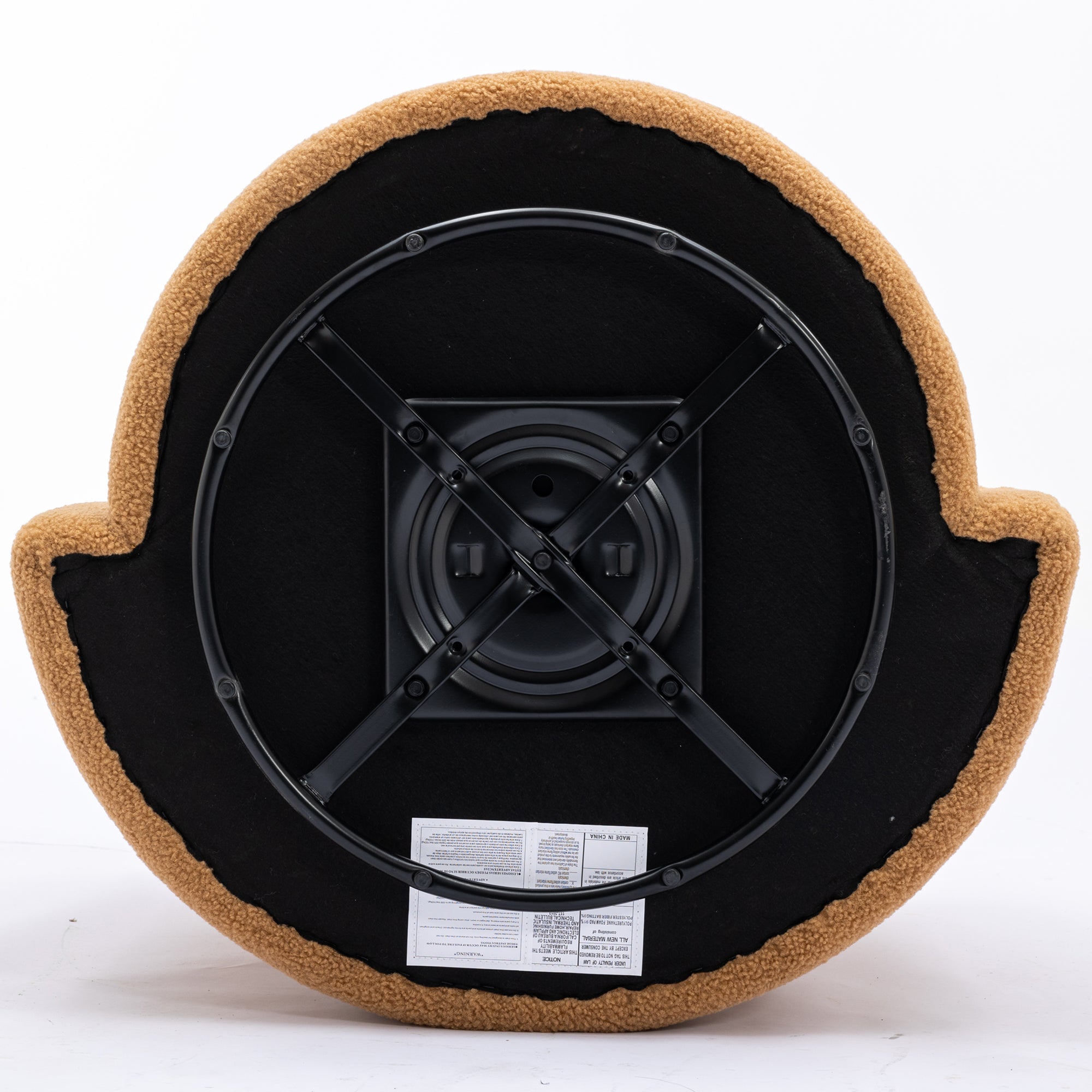 Modern Teddy Fabric Swivel and Storage Lounge Chair with Pillow Set- Brown_17