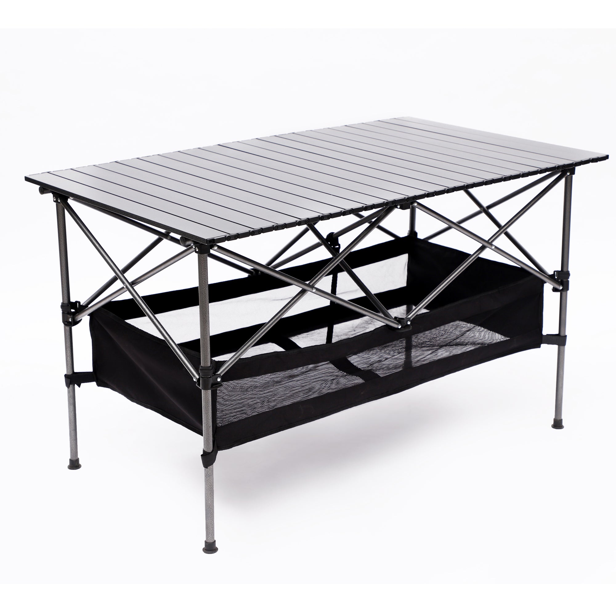 Set of 3 Outdoor Roll up Table and Folding Chair Set Portable Camping Set in Blue_20