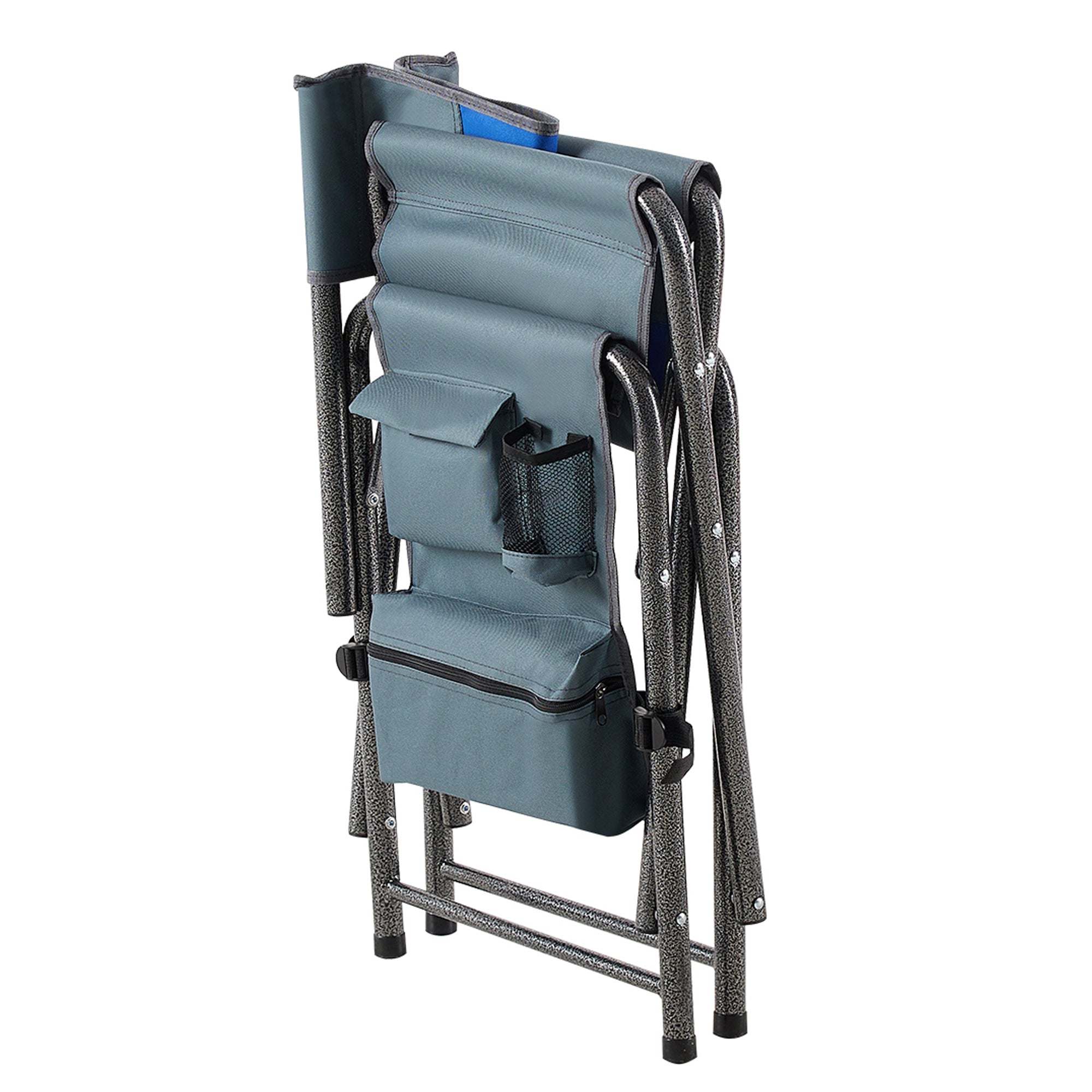 Set of 3 Outdoor Roll up Table and Folding Chair Set Portable Camping Set in Blue_9