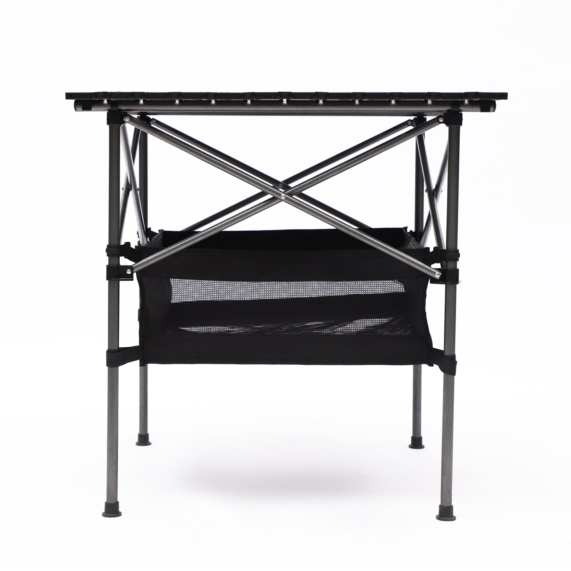 Set of 3 Outdoor Roll up Table and Folding Chair Set Portable Camping Set- Black+Green_13