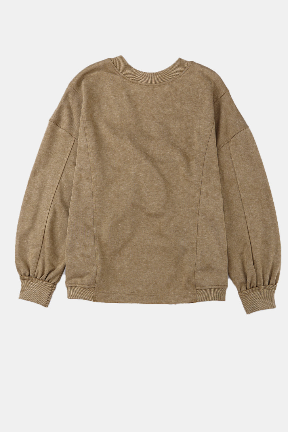 Khaki Exposed Seam Twist Open Back Oversized Sweatshirt