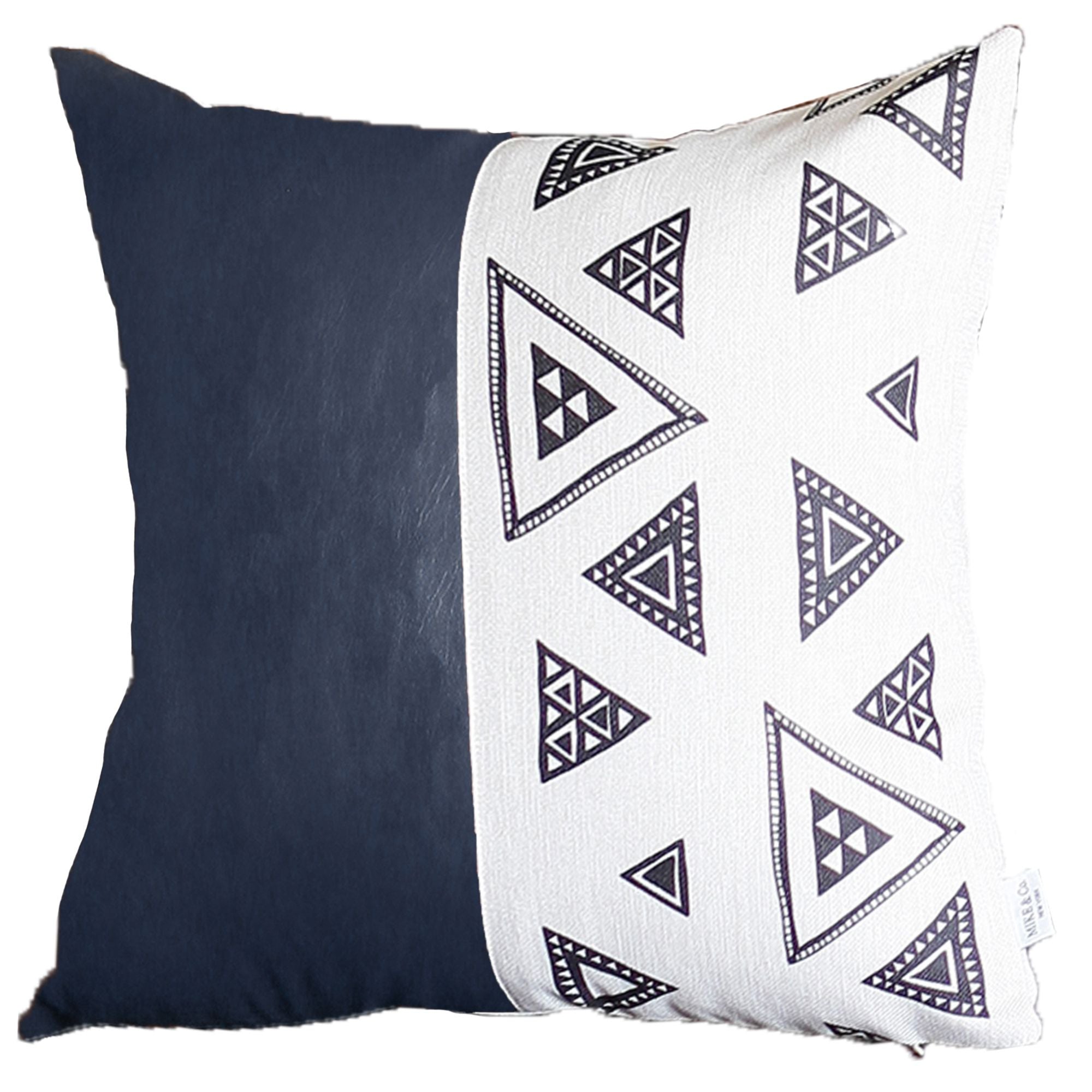 Resting on a yellow cushion is the Bohemian Handmade Decorative Single Throw Pillow, featuring vegan faux leather with a geometric pattern on one half. The setup is completed with round lights draped over it, showcasing the eclectic charm of bohemian throw pillows.