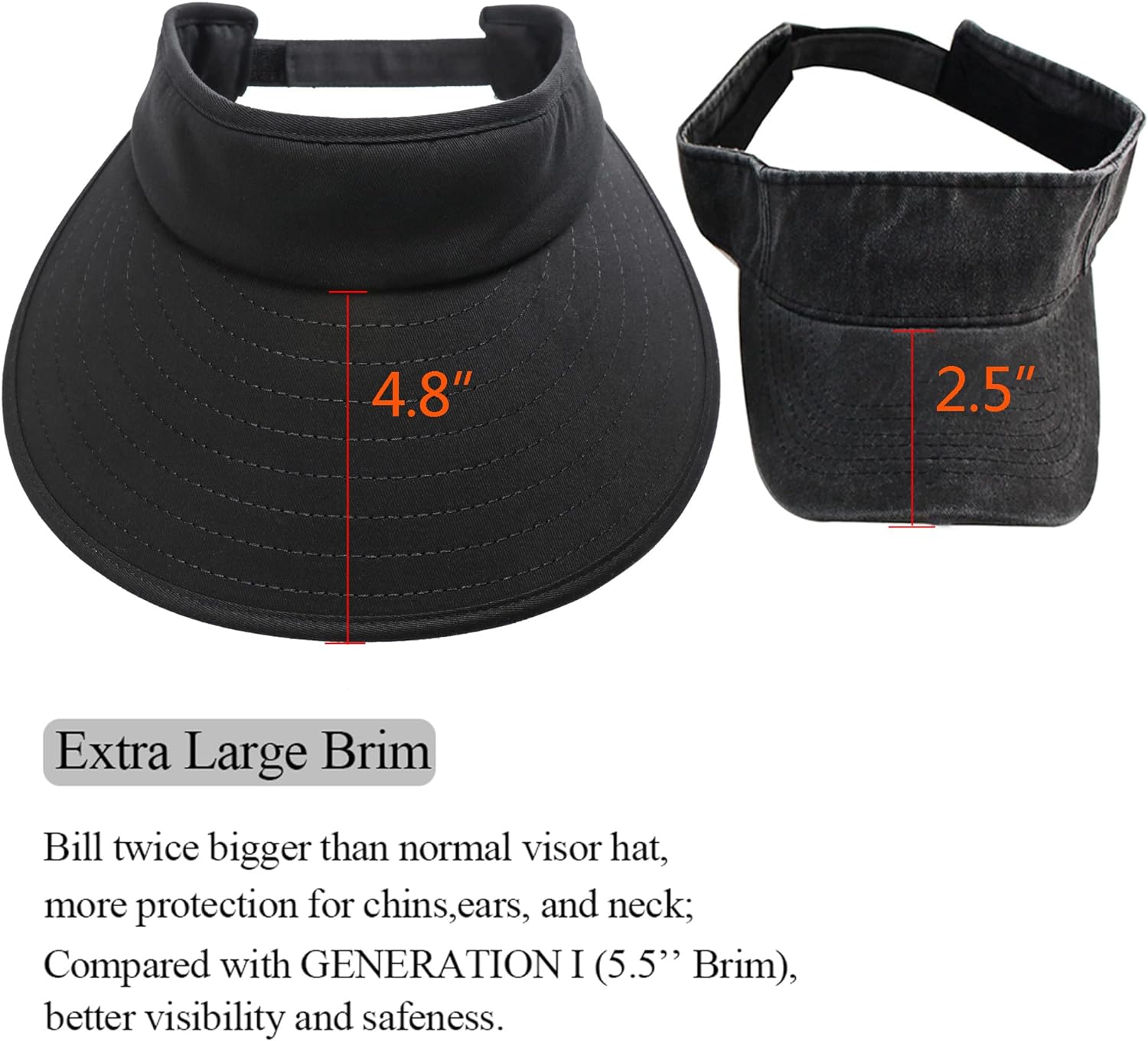 Woman wearing a Sun Visor Hats Women Large Brim Summer UV Protection Beach Cap and sunglasses, styled with a white t-shirt and ponytail, looking to the side against a white background.