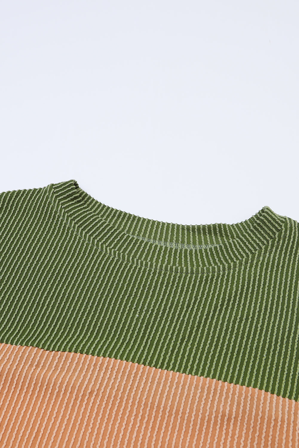 Wholesale Black Color Block Corduroy Long Sleeve Tops.
