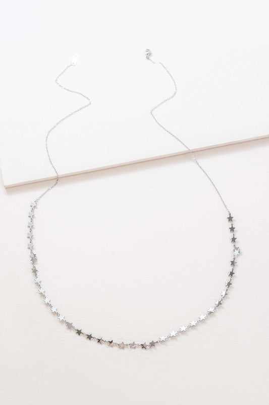 A delicate All The Stars Necklace in 14K gold displayed on a white background.