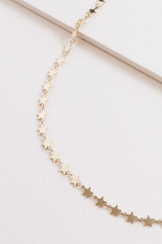 A delicate All The Stars Necklace in 14K gold displayed on a white background.