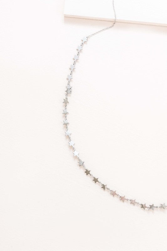 A delicate All The Stars Necklace in 14K gold displayed on a white background.