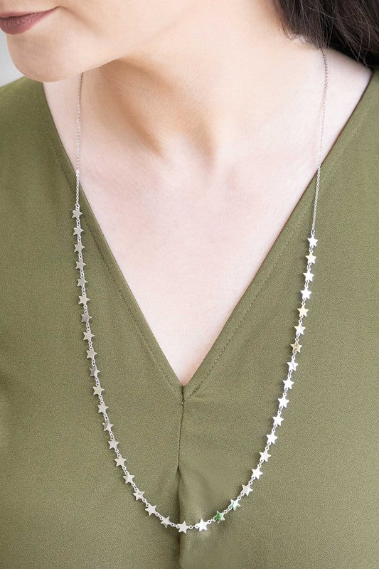 A delicate All The Stars Necklace in 14K gold displayed on a white background.