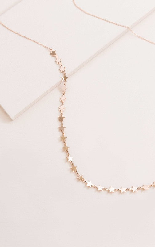 A delicate All The Stars Necklace in 14K gold displayed on a white background.