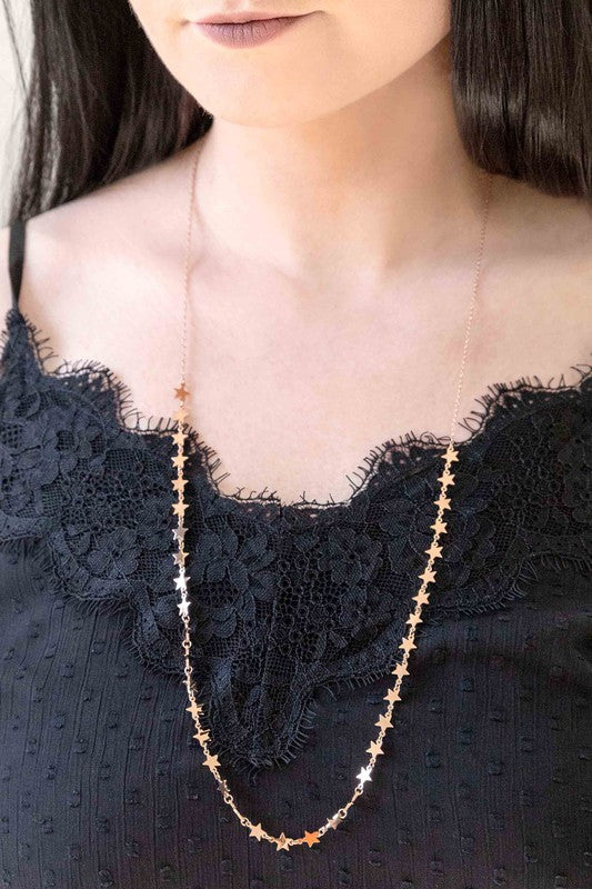 A delicate All The Stars Necklace in 14K gold displayed on a white background.