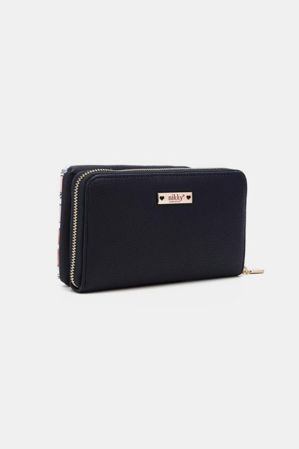 The Nicole Lee USA Printed Crossbody Wallet is a blue eco-leather crossbody bag that showcases an illustrated design of three stylish characters with the text "Pop Generation" at the top, and it features an adjustable strap for comfort.